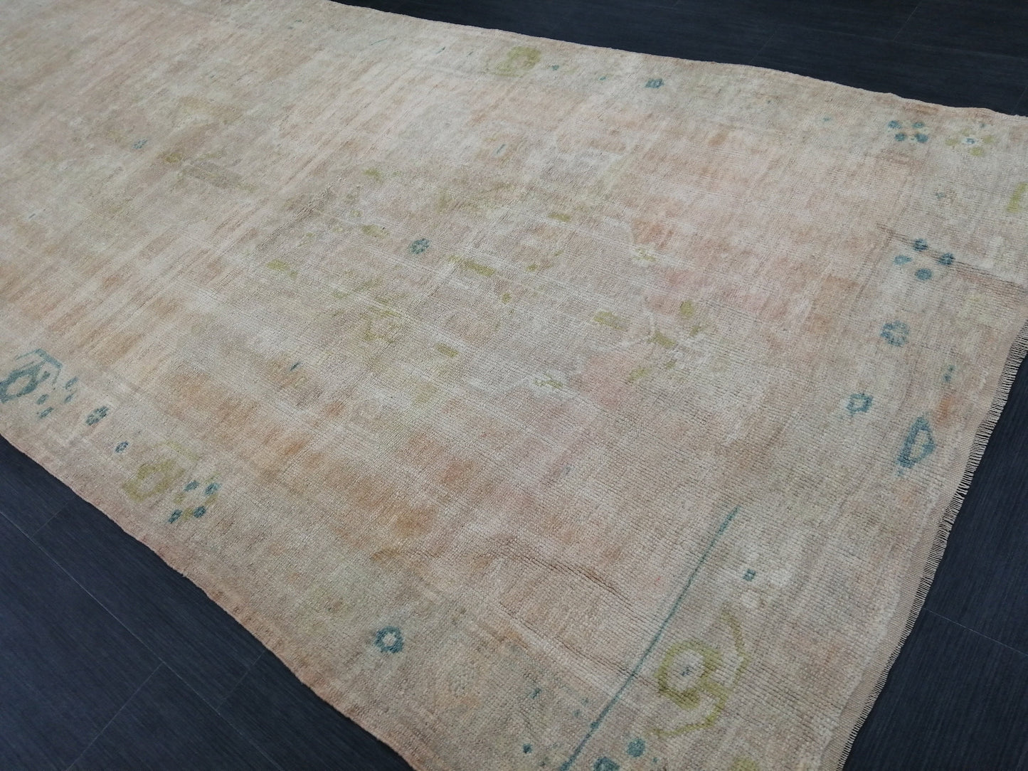 4.6 x 11.5 Muted Wool Runner Rug Muted Oushak Runner Rug Turkish Runner Rug Vintage Runner Rug Hallway Runner Rug Kitchen Runner Rug