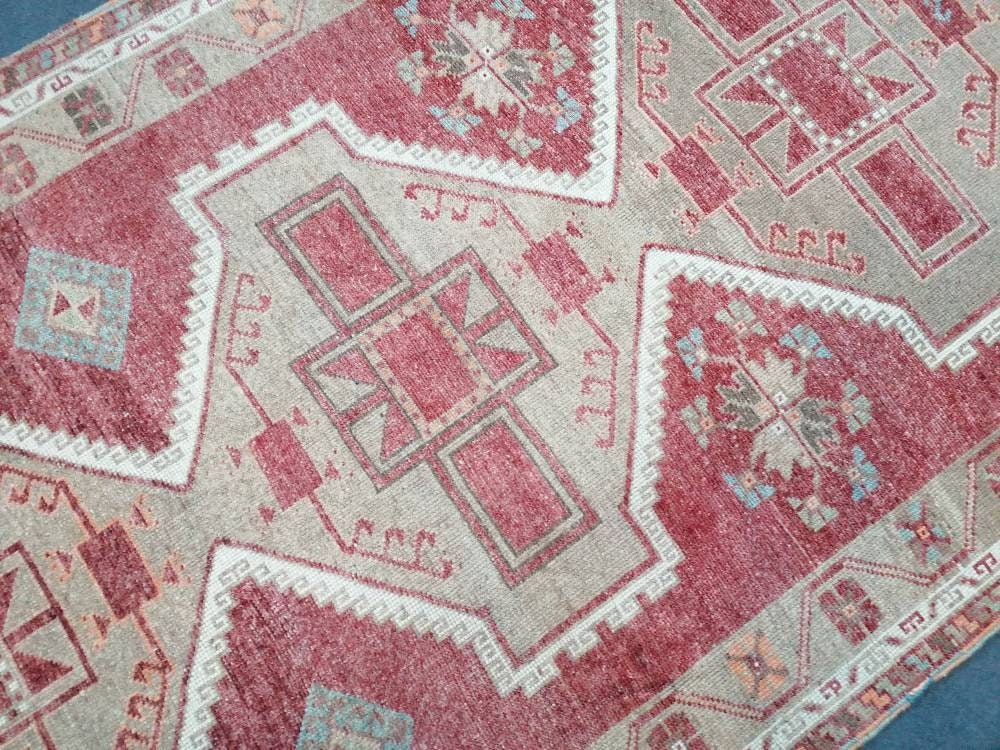 Oushak runner wool rug, long turkish runner 5'5x11'5 vintage handmade runner,hallway runner