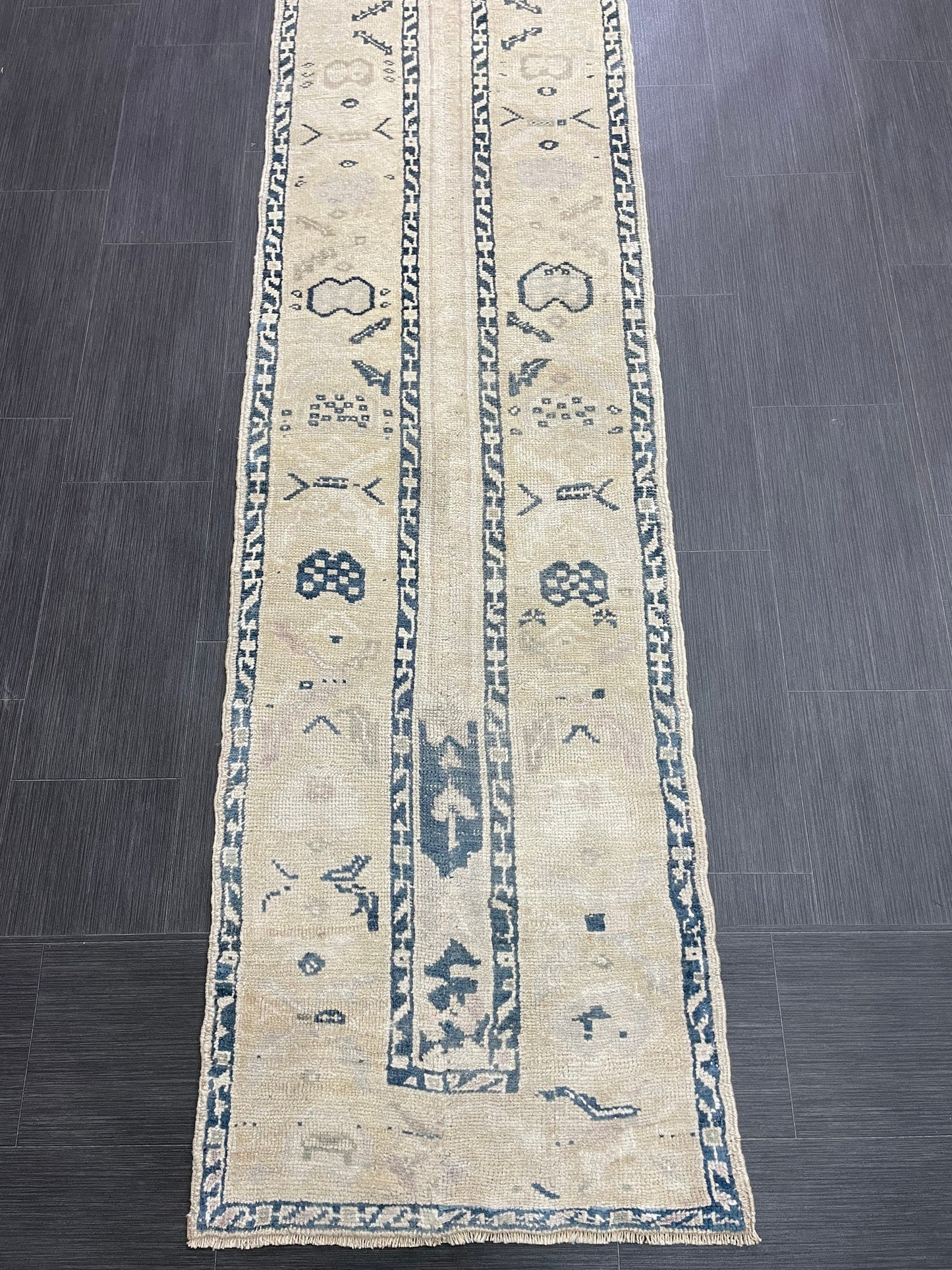 Muted Vintage Runner Rug 2.4 x 11.6 Muted Turkish Runner Rug Hand Made Runner Rug Vintage Runner Rug Hallway Runner Rug Kitchen Runner