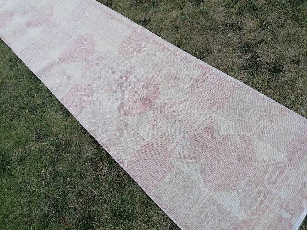 Muted runner rug vintage runner rug turkish runner 2'7x 11'10 muted wool runner rug vintage oriental runner art runner rug