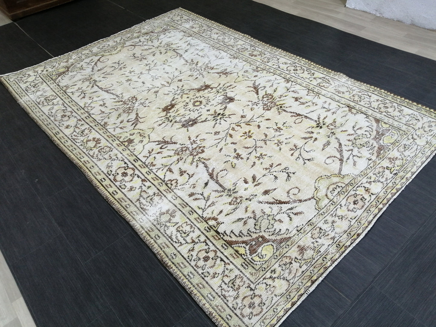 6x9 Muted Handmade Rug Oushak Rug, Rustic Rug Boho Rug, Muted Home Decor Rug Turkish Rug, Farmhouse Rug Persian Rug Hand Knotted Rug