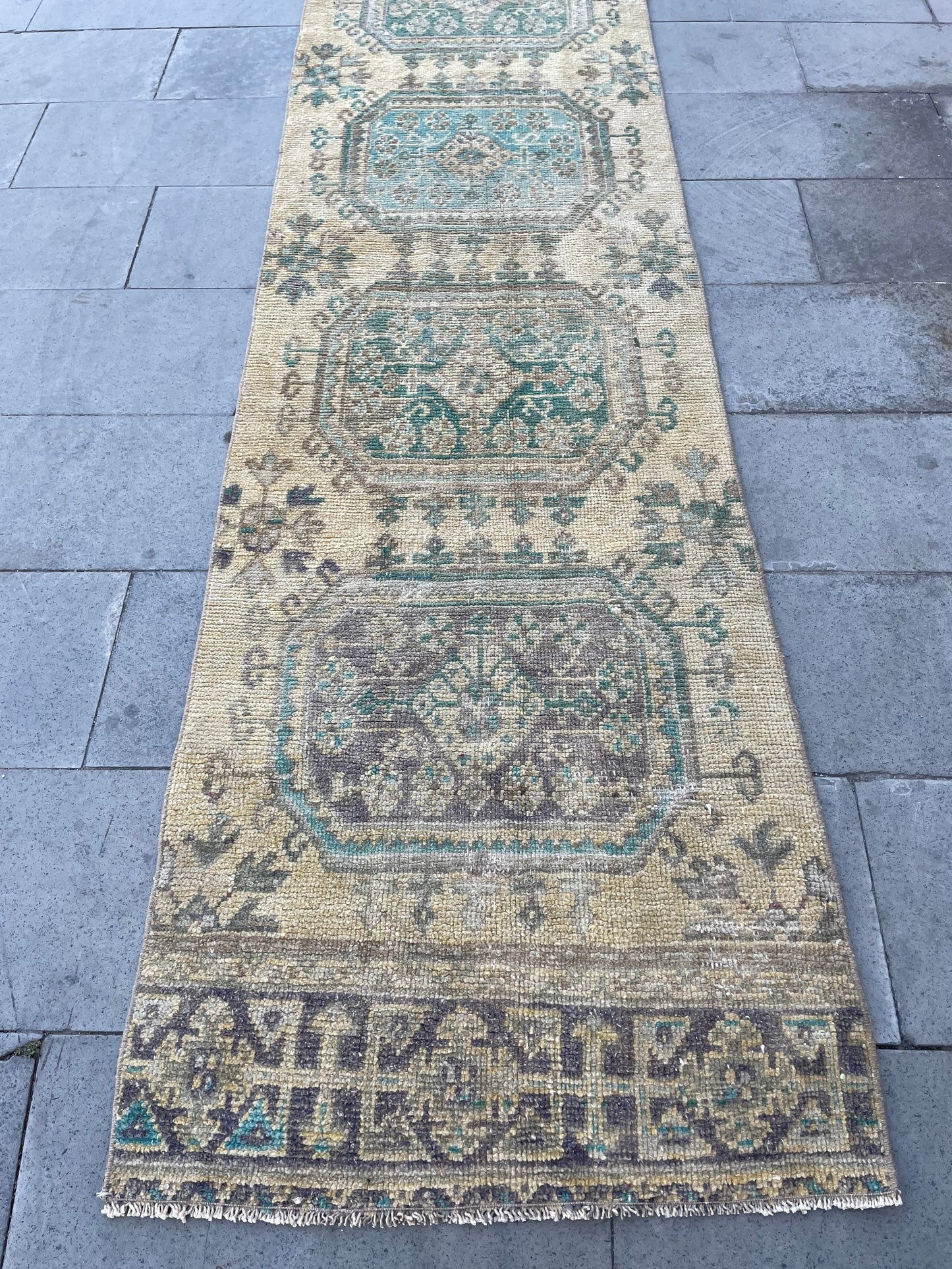 Vintage Hand Knotted 2.5 x 19.6 Extra Long Turkish Runner Very Long Stairs Runner Rug Vintage Runner Rug XL Oriental Runner Staircase Runner