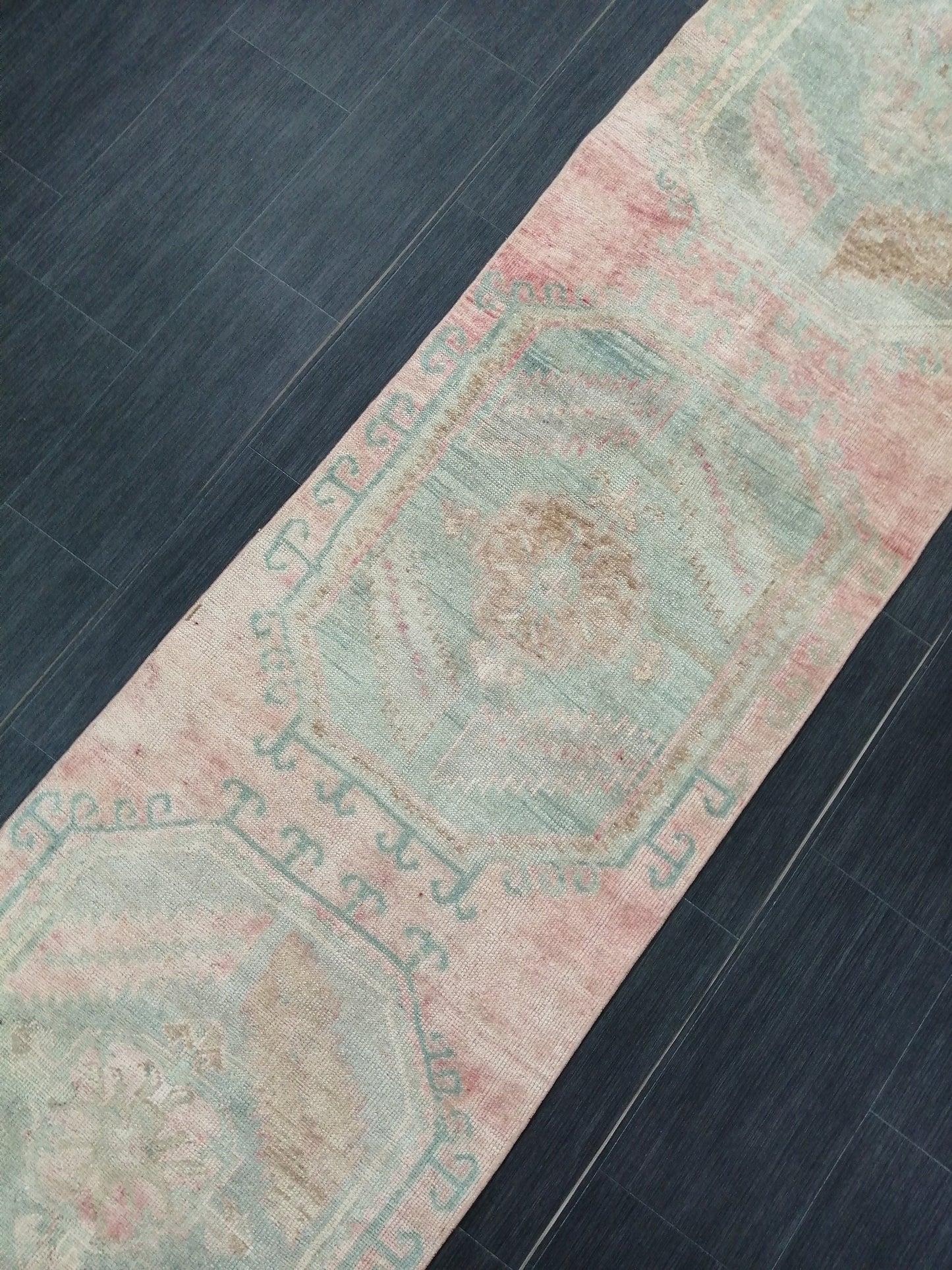 Vintage Runner Rug, 10.9 x 2.4 Turkish Runner, Oushak runner, Rustic Rug, Vintage Turkish Rug, Turkish Rug Runner, Farmhouse Rug,Vintage Rug