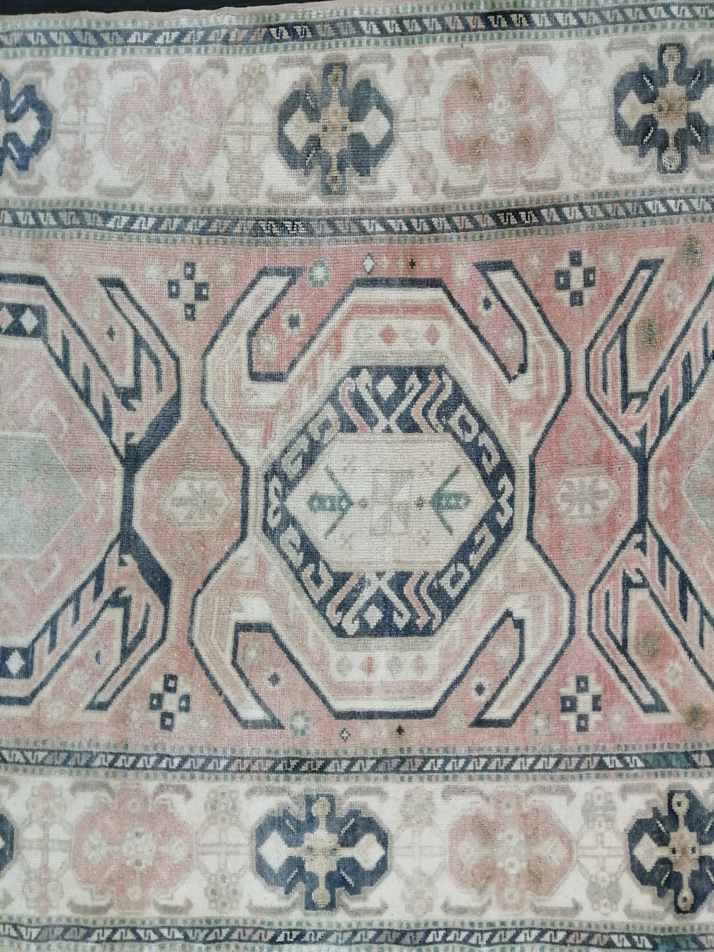 Muted OUSHAK RUG 4.6 x 7.2 TURKISH Rug Vintage Oushak Runner Rug Vintage Runner Rug Wool Rug Hand Made Rugs Vintage Turkish Rug