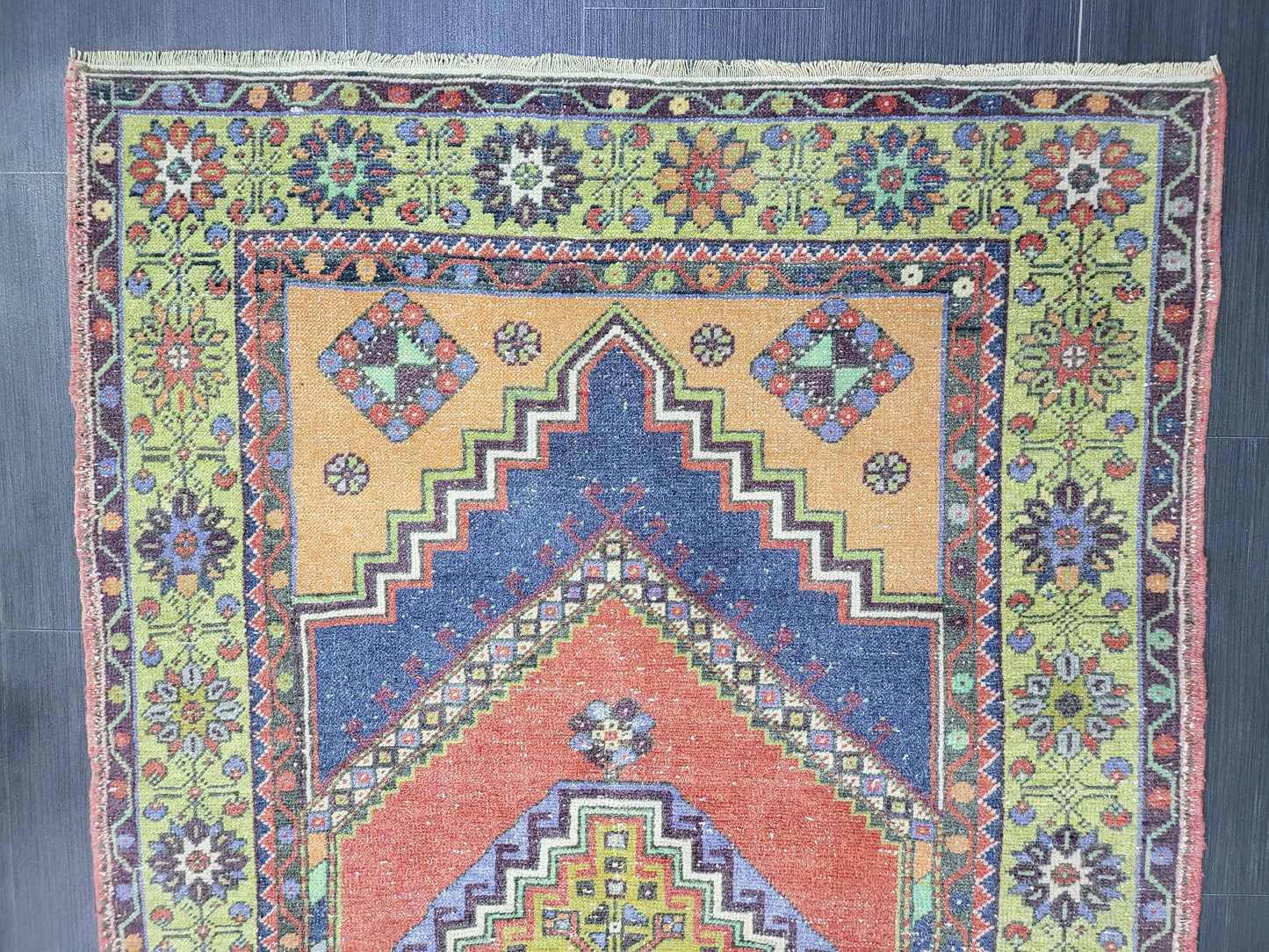 MUTED Large Vintage RUG TURKISH Oushak Rug 5 x 9.3 Vintage Oriental Rug Antique Persian Hand Made Rug Wool Turkish Anatolian Rug