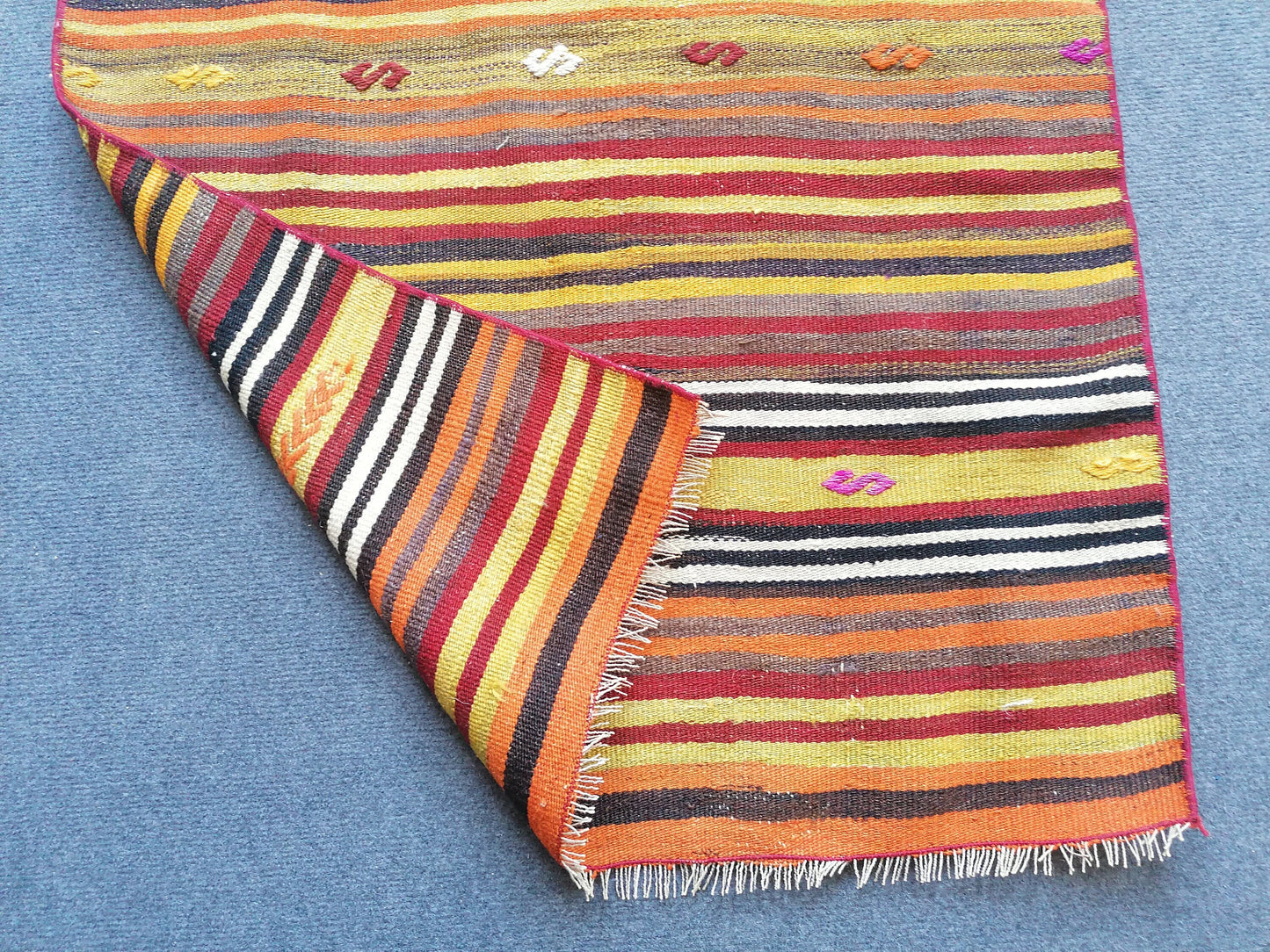 4'2x2'4 flat woven rugs, hand made flatweave rug, oushak rug, rustic rug, bohemian rug, rug runner, turkish rug, farmhouse rug, vintage rug