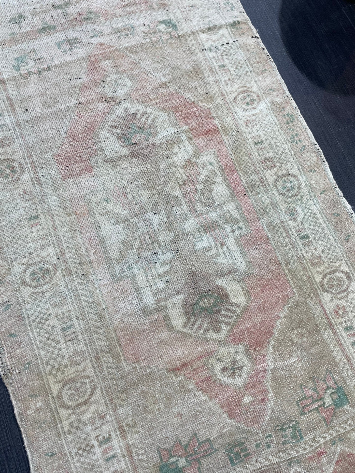 Vintage Turkish RUG, Muted Oushak Rug, 3 x 5.8 Vintage Rug, Antique Rug, Handmade Rug, Hand Knotted Rug Bohemian Rug Wool Rug