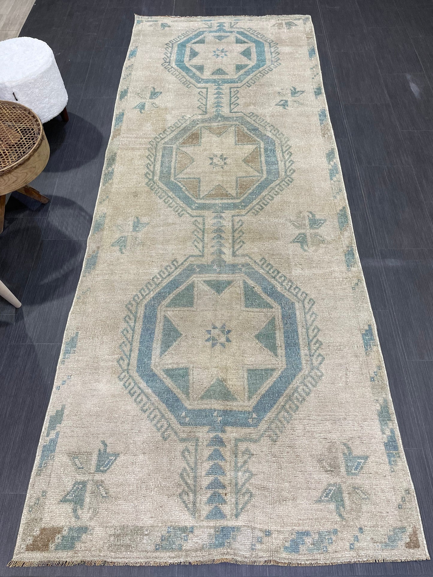 Antique Runner Rug, Vintage 3.7 x 10 Runner Rug, Persian Runner, Handmade Runner Rug, Turkish Runner Rug, Kitchen Runner, Hallway Runner