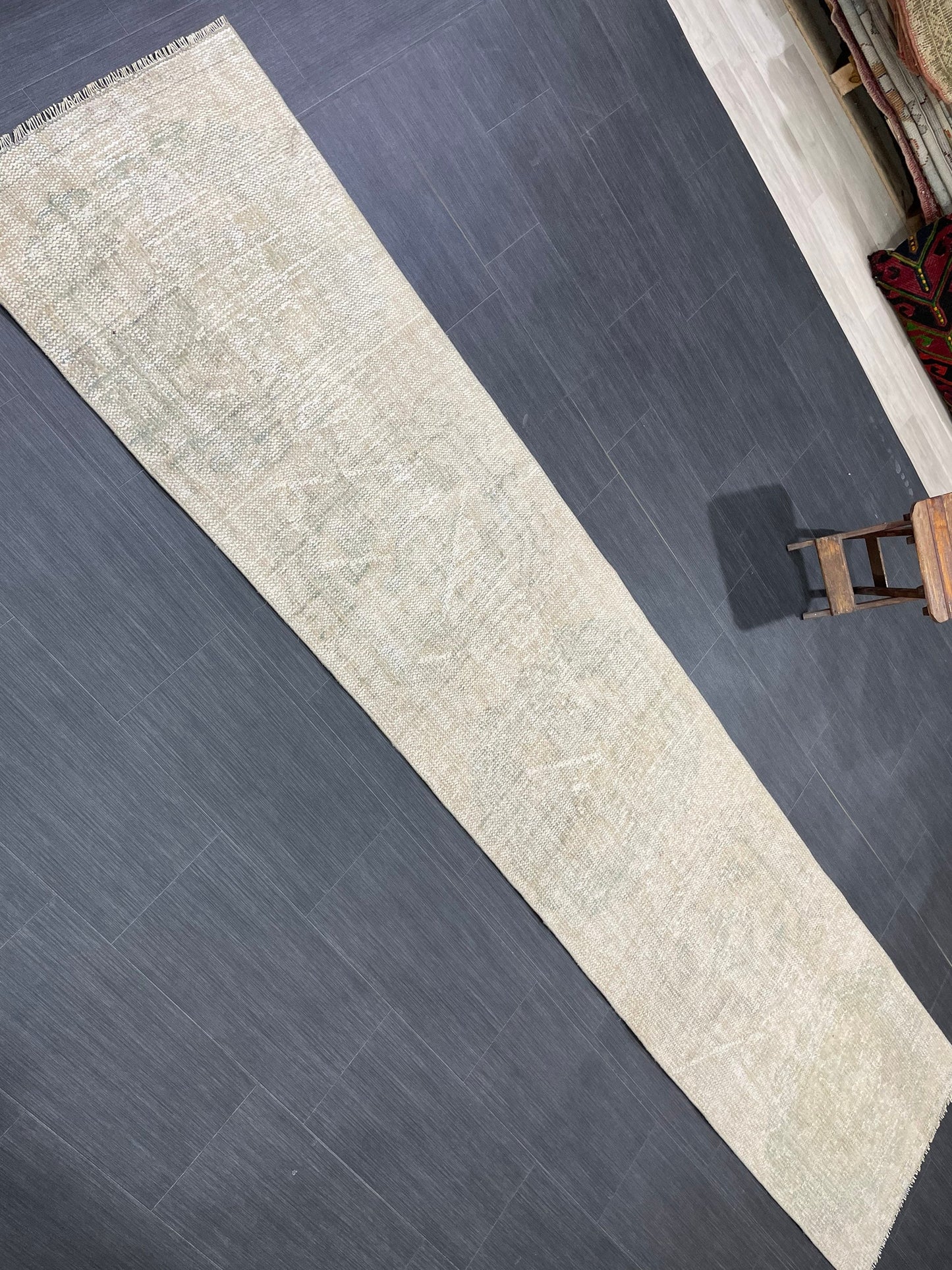 Muted Distressed Runner Rug Muted Turkish 2.3 x 10.6 Runner Rug Vintage Runner Rug Muted Hallway Runner Rug Kitchen Runner Rug Wool Runner