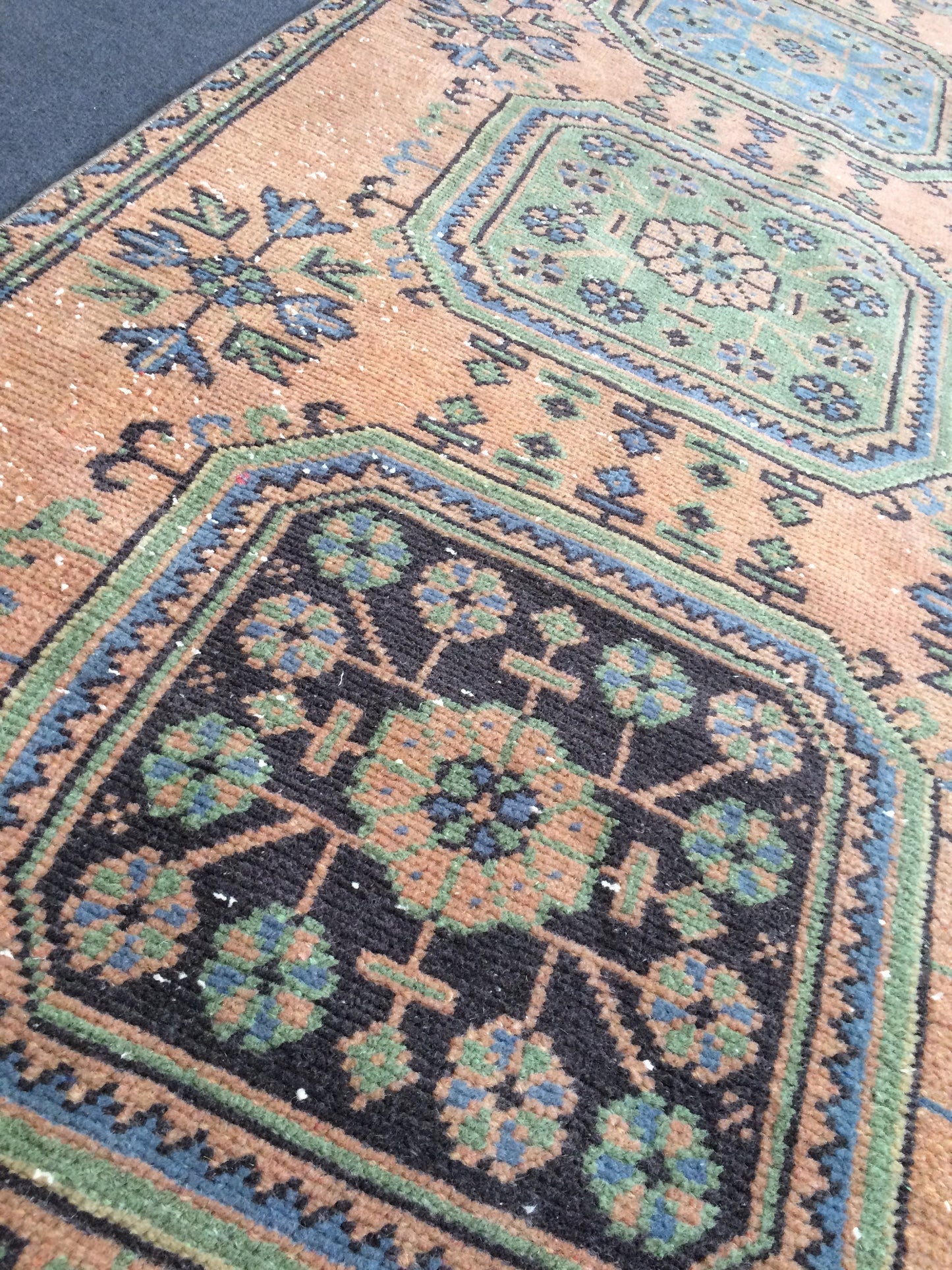 11.4 x 2.9 Oushak Runner Rug Turkish Runner Rug Vintage Runner Rug Hallway Runner Rug Kitchen Runner Rug Wool Runner Rug Wool Oushak Rug