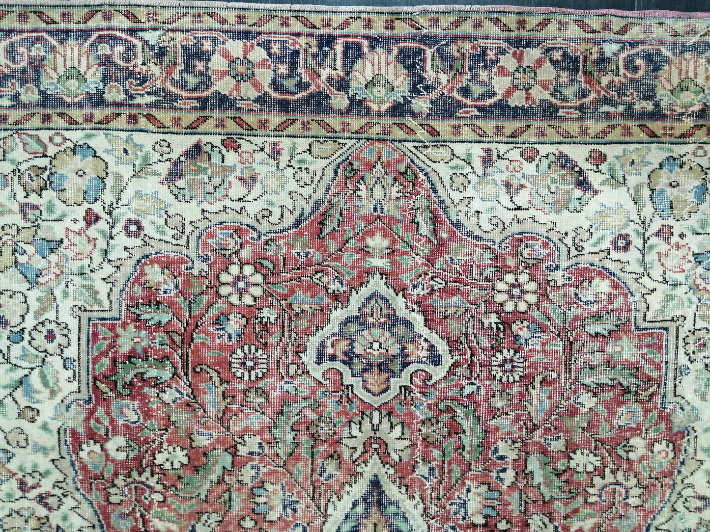 Vintage Rug 6.6 x 10.3 Turkish Rug, Distressed Rug Oushak Rug Oriental Rug Antique Rug