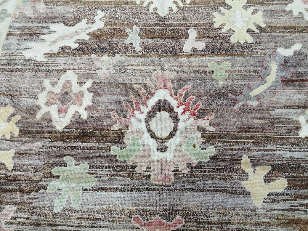 Wool OUSHAK RUG 12 x 9.2 Oushak Rug Vintage Oushak Rug Vintage Rug Wool Oushak Rug Hand Made Rugs Vintage Turkish Rug