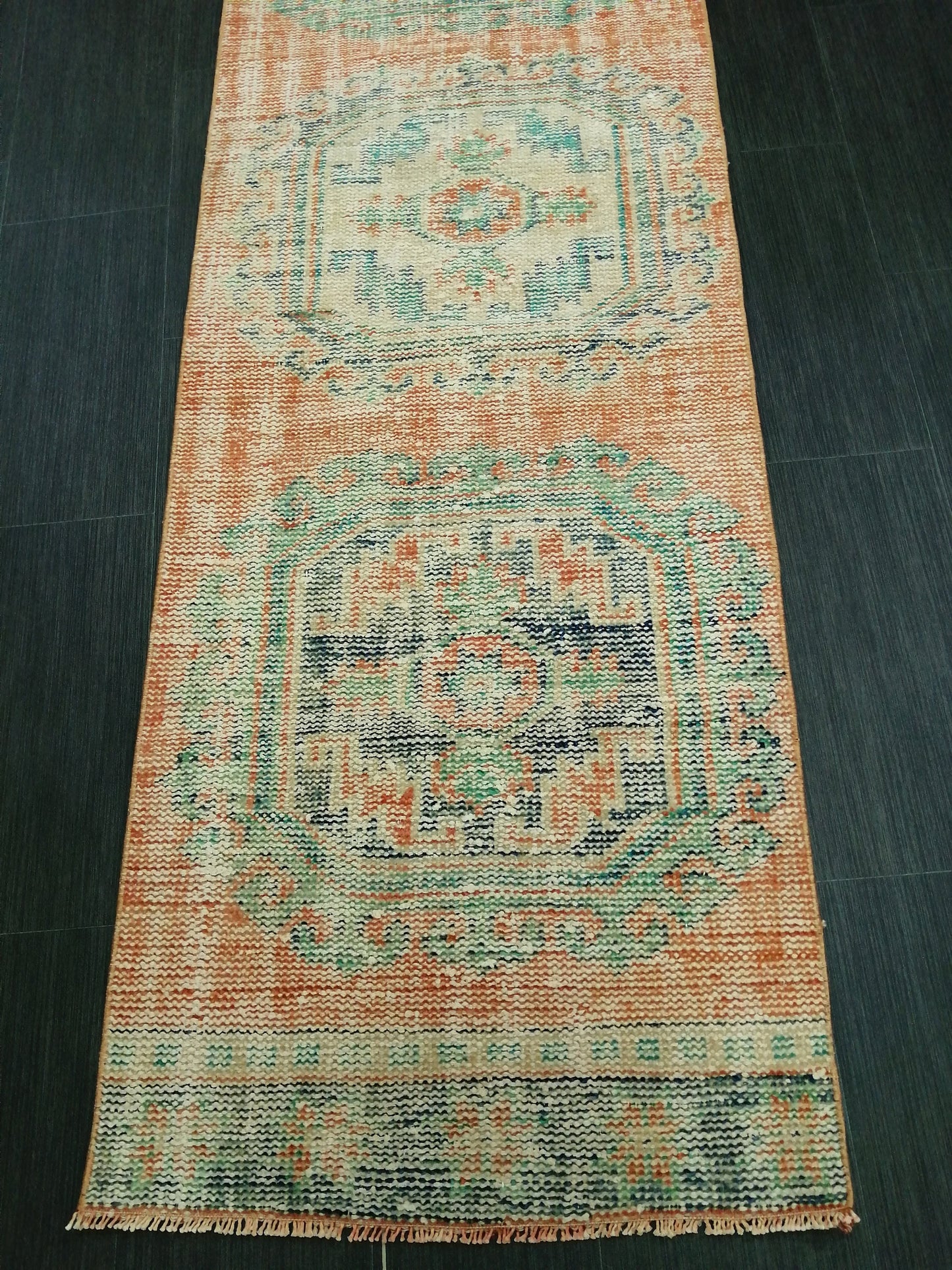 11.4 X 2.4 Oushak Runner Rug Turkish Runner Rug Vintage Runner Rug Hallway Runner Rug Kitchen Runner Rug Wool Runner Rug Wool Oushak Rug