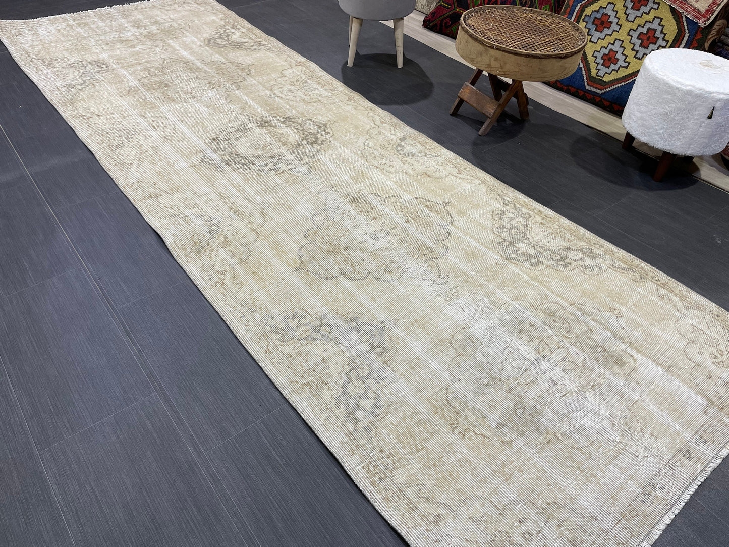 Vintage Persian Runner Rug, 3.6 x 10.8 Handmade Runner Rug, Turkish Runner Rug, Vintage Runner Rug, Hallway Runner, Kitchen Runner Rug