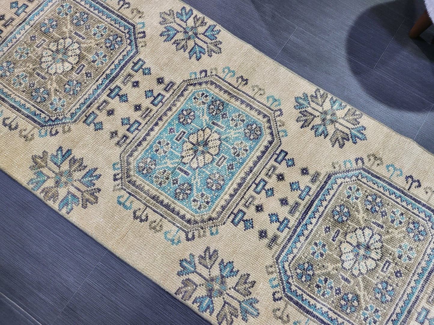 WOOL Oushak Runner Rug, Turkish Runner 2.6 x 11.2 Rug, Vintage Runner Rug ,Hallway Runner Rug, Kitchen Runner Rug Persian Runner Rug