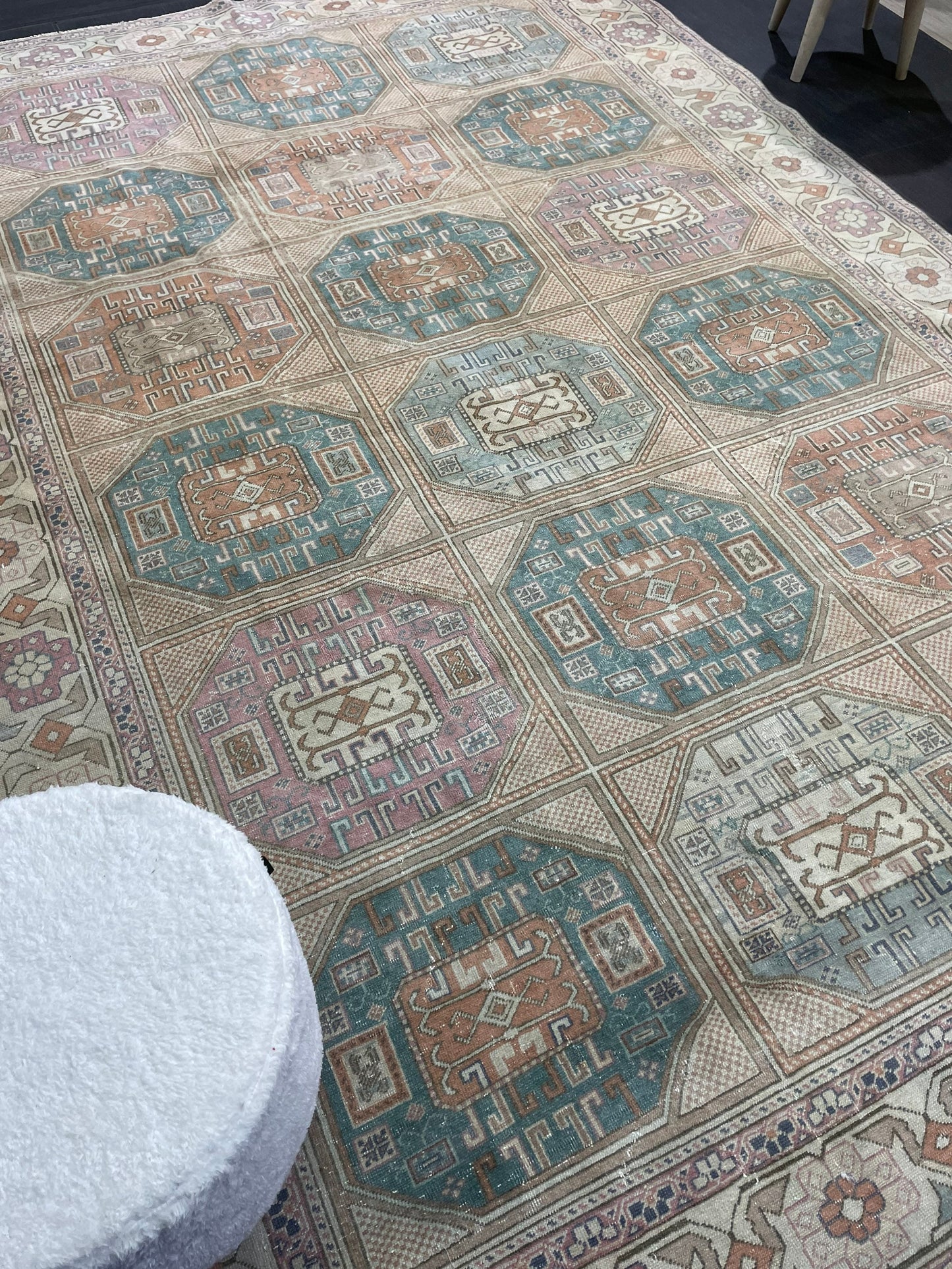 Antique Persian RUG, Turkish Oushak 6.5 x 9.6 Rug, Vintage Rug, Vintage Rug, Wool Muted Fine Knotted Rug, Handmade Rug,