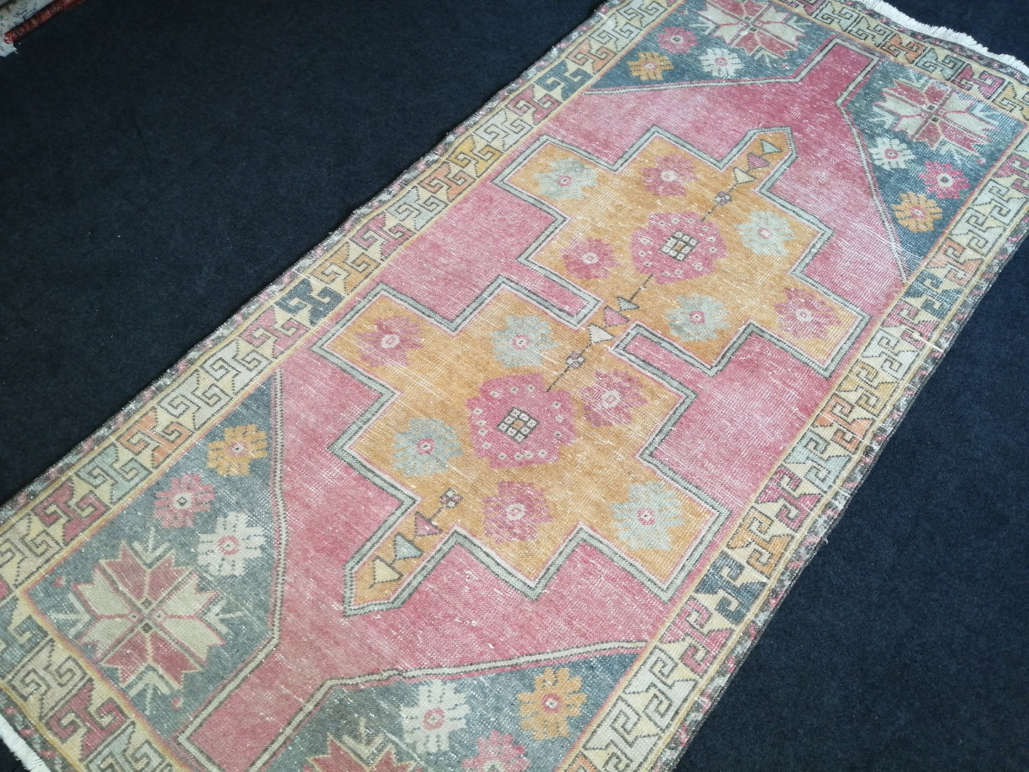 Turkish Rug Oushak Rug 4x8 Vintage Rugs, Wool Handmade Runner Rugs, Runner Rug, Vintage Rug, Hand Made Rug 4x8 Runner Rug