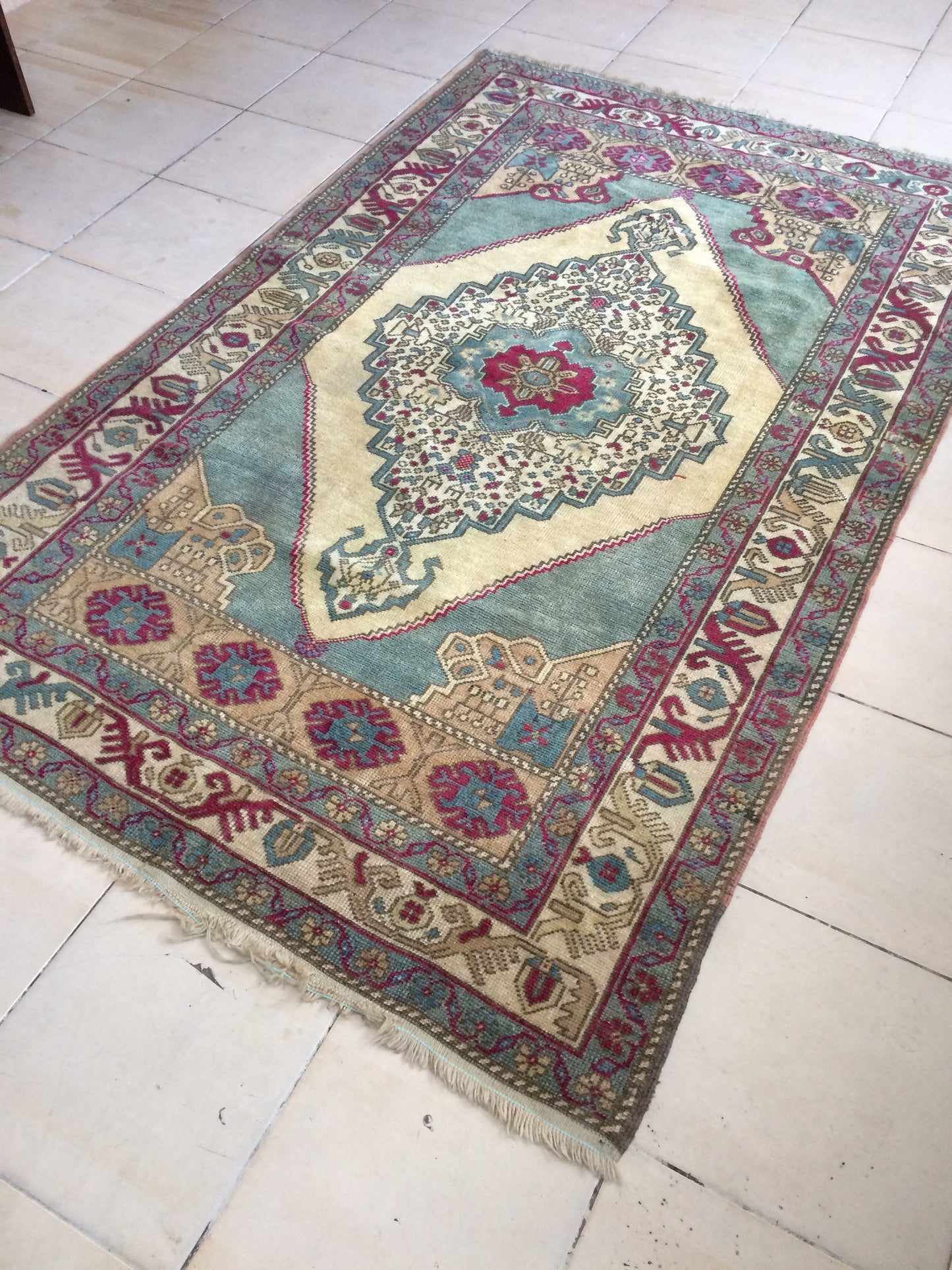 Turkish Rugs, Oushak Rug, Hand Knotted Rug, Wool Persian Rug,Handmade Rug, Wool Turkish Rug, Vintage Farmhouse Rug, Vintage Rug, Floor Art