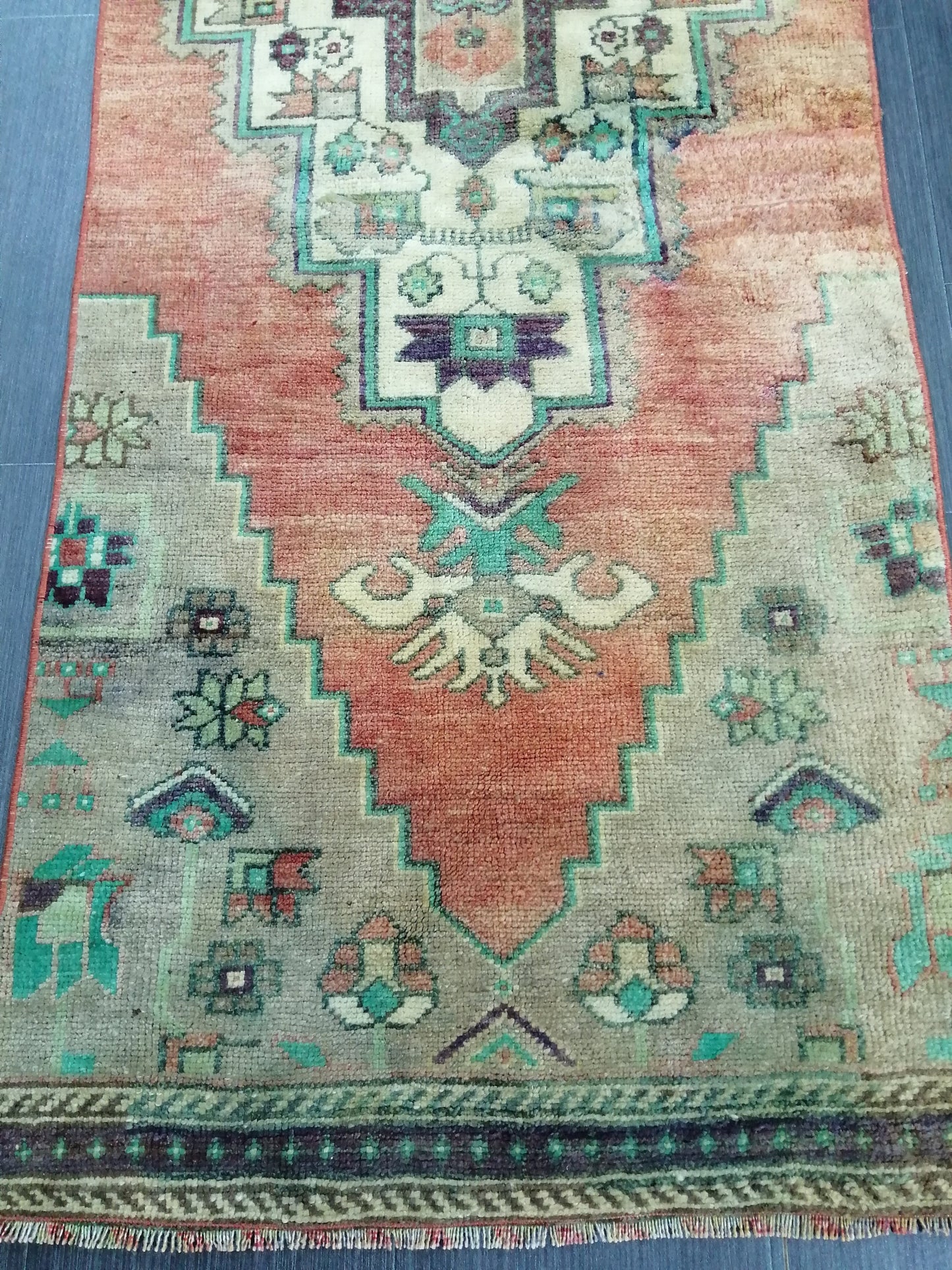 9.4 x 2.4 Oushak Runner Rug Turkish Runner Rug Vintage Runner Rug Hallway Runner Rug Kitchen Runner Rug Wool Runner Rug Wool Oushak Rug