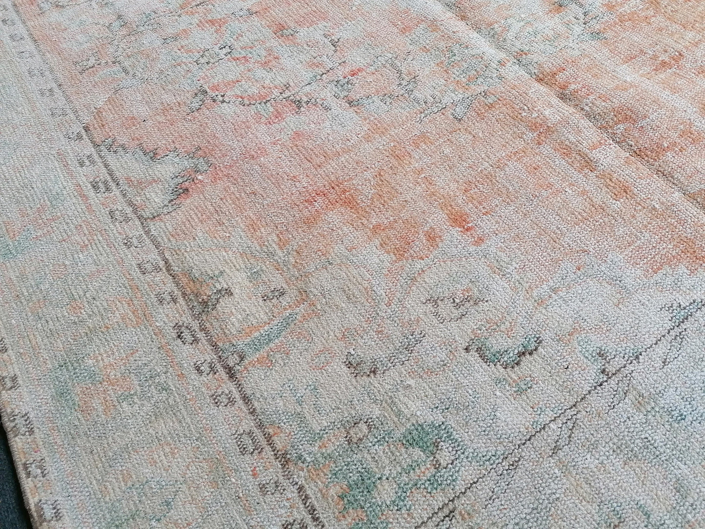 4x9 feet vintage rug,handmade kitchen area rug, antique rug, turkish bedroom rug, oushak rug