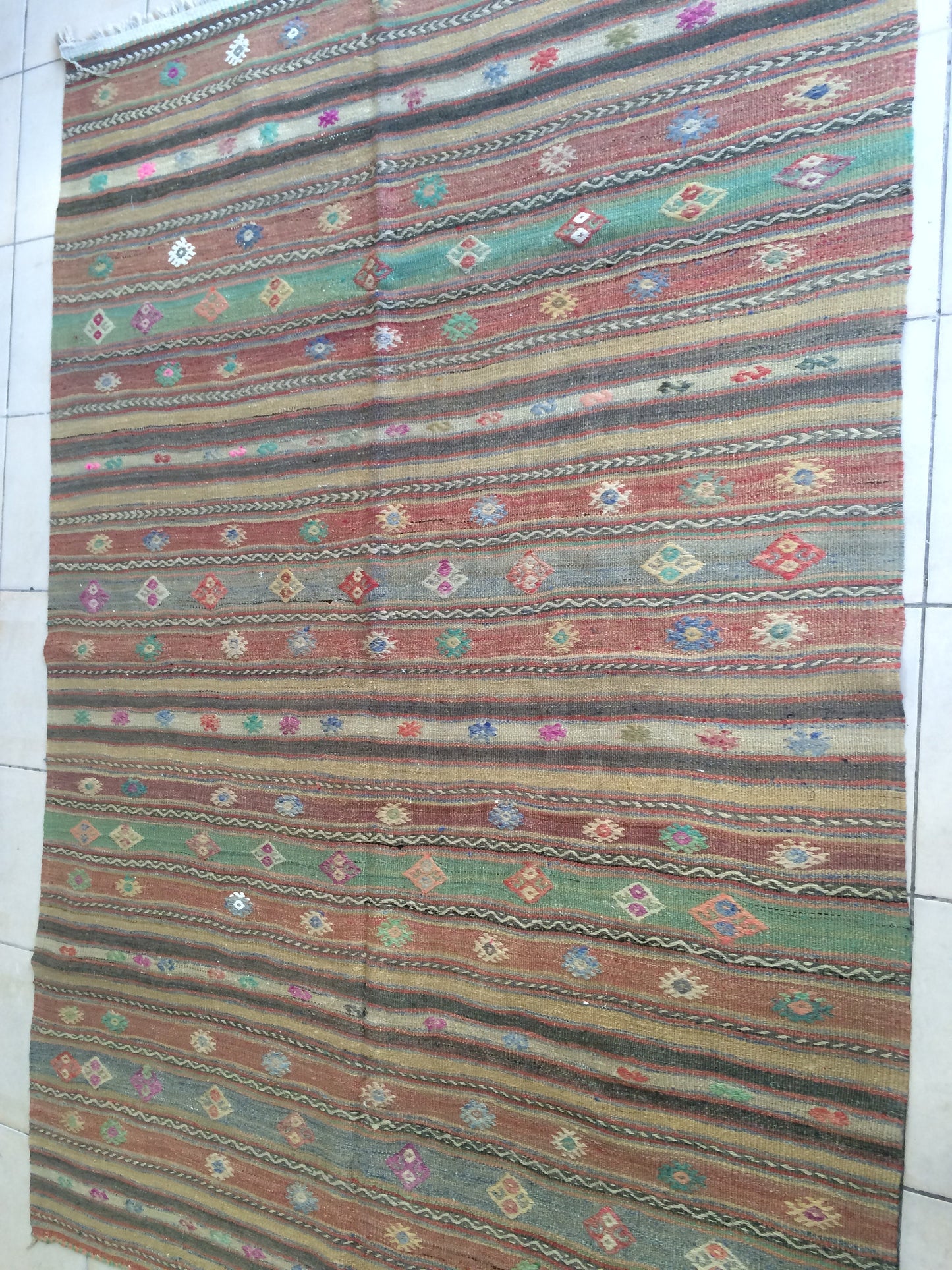 5 x 7 Flat Woven OUSHAK RUG TURKISH Flatweave Oushak Rug Vintage Oushak Runner Rug Vintage Runner Rug Wool Oushak Rug Hand Made Rugs