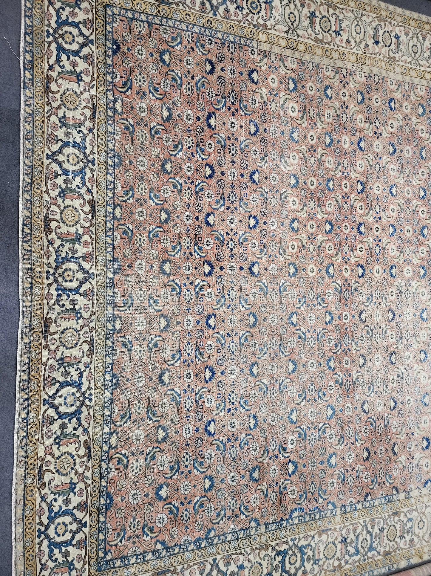 Antique Oushak RUG, Anatolian 9 x 12.6 Rug, Turkish Rug, Hand Knotted Rug, Vintage Wool Rug, Handmade Rug, Large Persian Rug