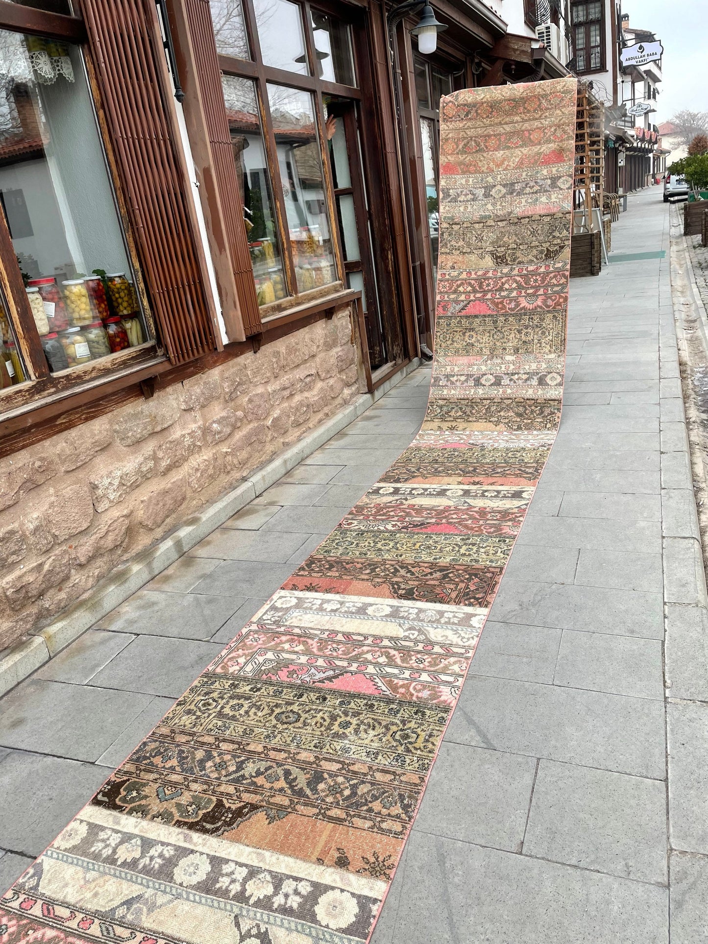 Staircase Runner Rug 2.8 x 30 ft Extra Long TURKISH Runner Rug Vintage Runner Rug Oriental Runner Rug Patchwork Runner Hand Knotted Runner