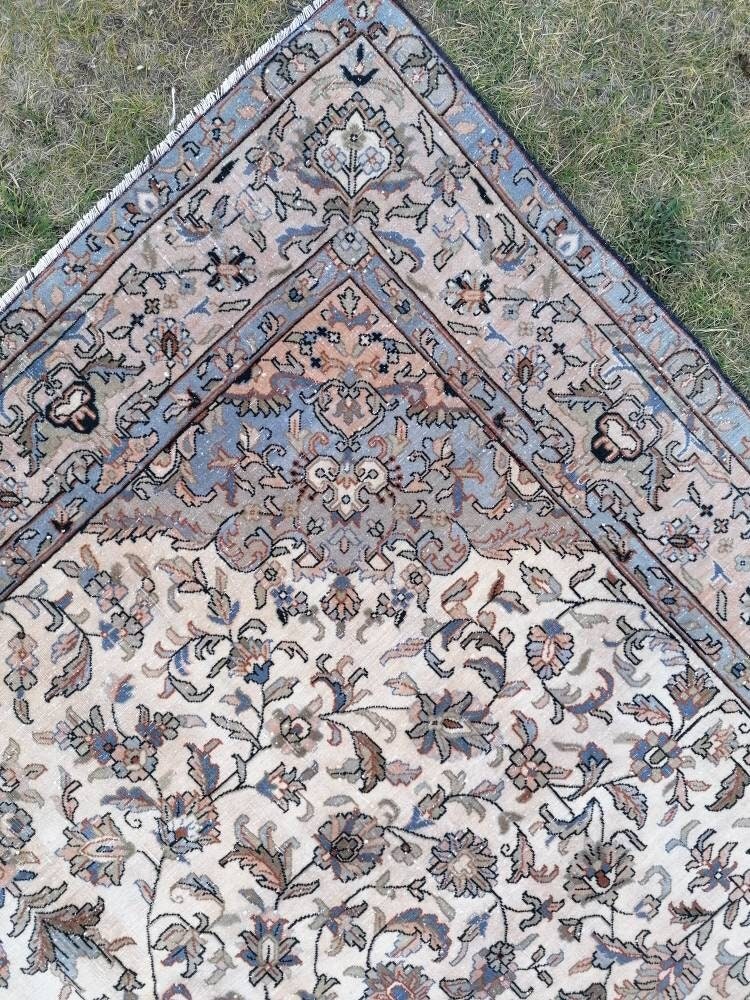 Persian wool rug 6’4.9’6 vintage living room rug