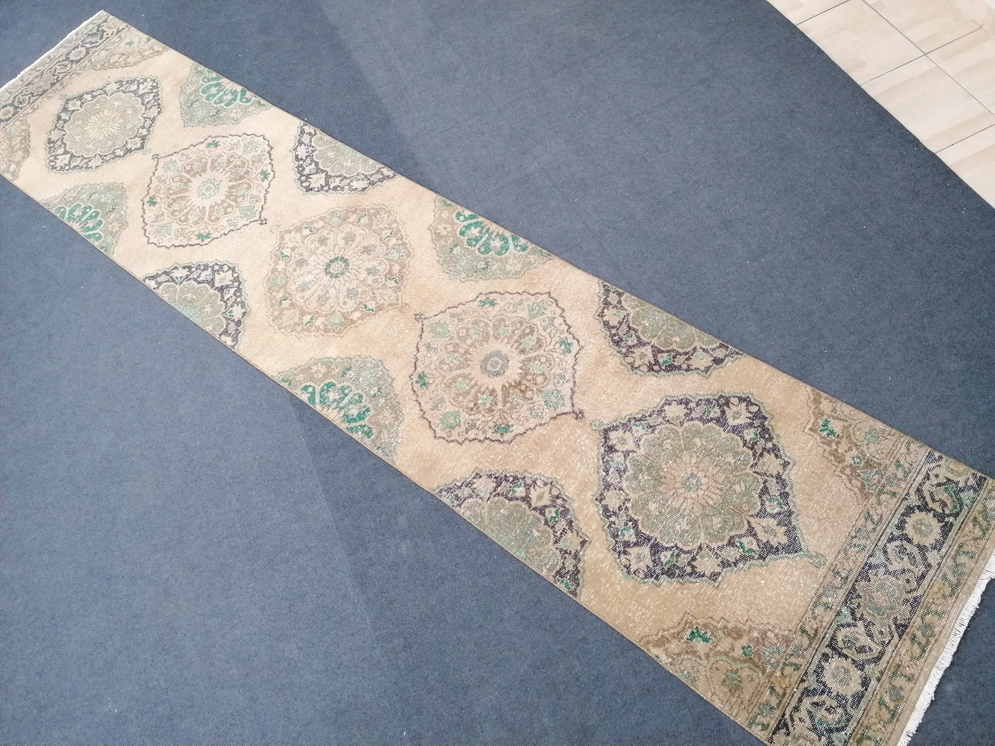 12'2x2'8 runner rug,kitchen runner,vintage runner rug,oushak runner rug