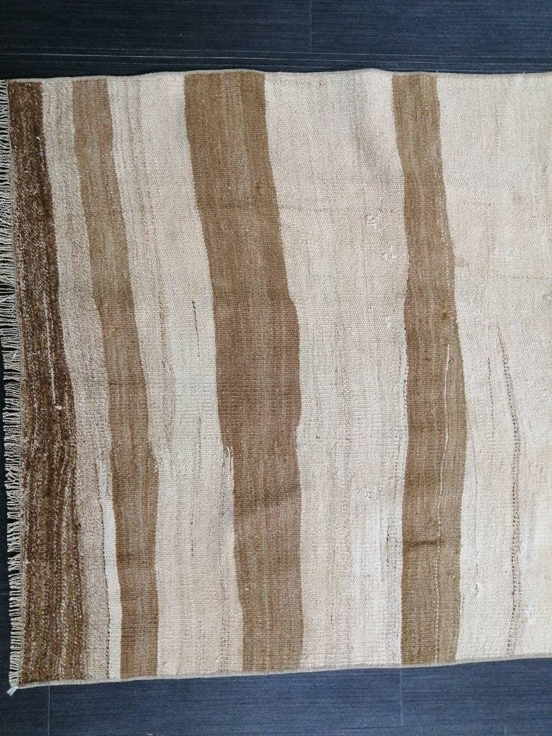 Neutral Vintage Runner rug , Neutral Flat woven Kilim Runner 11.6 x 2.7 Oriental Runner Rug, Oriental Carpet, Vintage Kilim Rug Wool Carpet