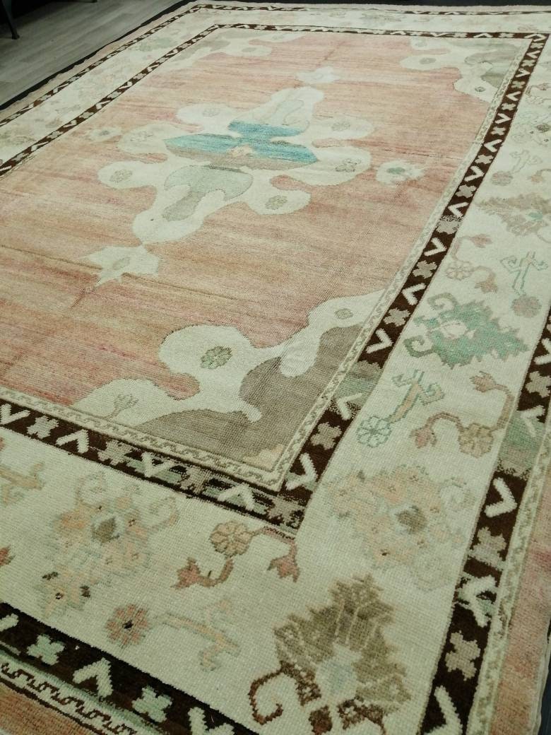 Authentic OUSHAK RUG 12.7 x 9 Oushak Rug Vintage Oushak Rug Vintage Rug Wool Oushak Rug Hand Made Rugs Vintage Turkish Rug