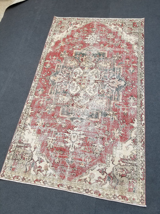 5 x 8.8 Oushak turkish rug,turkish oushak rug, vintage anatolian rug,
