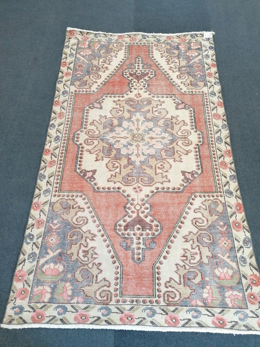 4.2 x 7.2 Vintage wool rug, turkish oriental hand knotted rug,