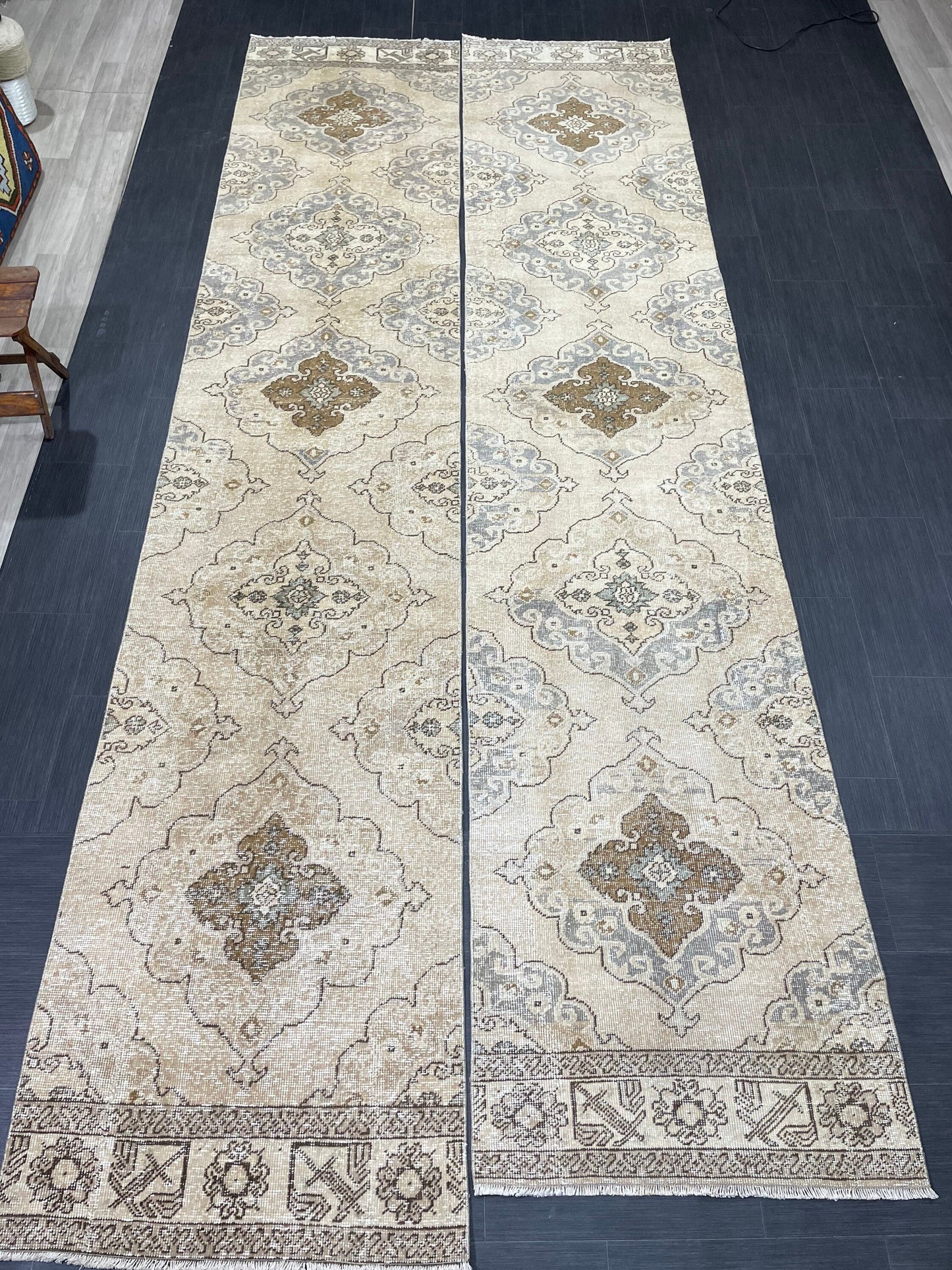 Hand Knotted Runner Rug Turkish Runner 2.7 x 13.5 Rug Vintage Runner Rug Hallway Runner Rug Kitchen Runner Rug Wool Runner Wool Oushak Rug