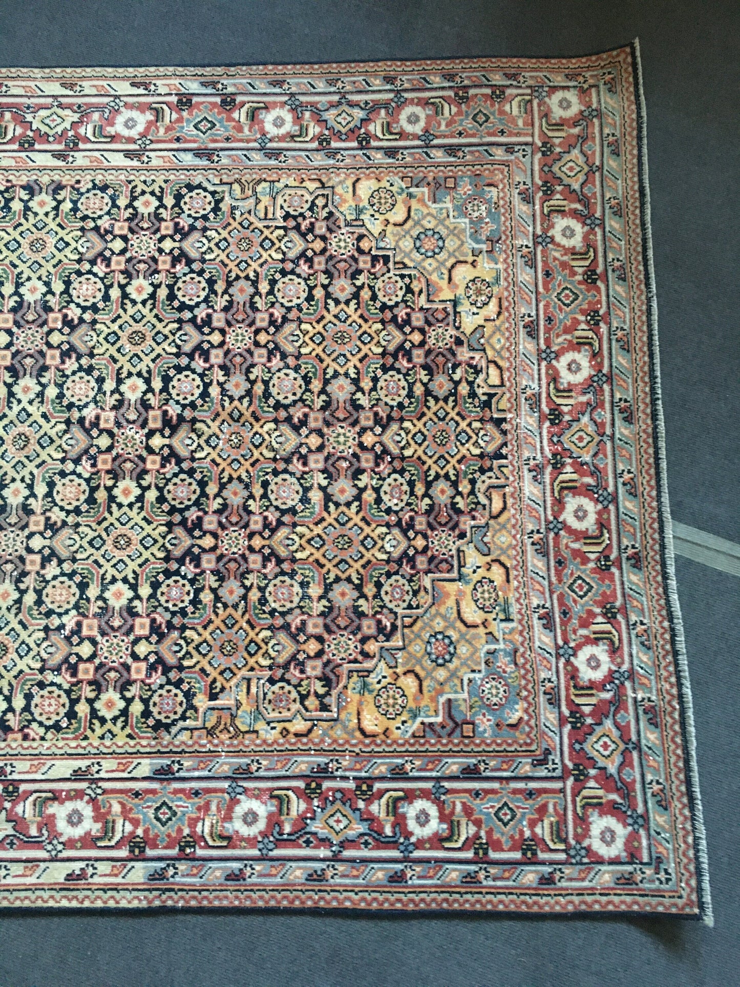 4.3x6.6 feet large handmade persian rug, vintage kitchen floor rug, muted red oushak living room rug, turkish medium bedroom rug,laundry rug