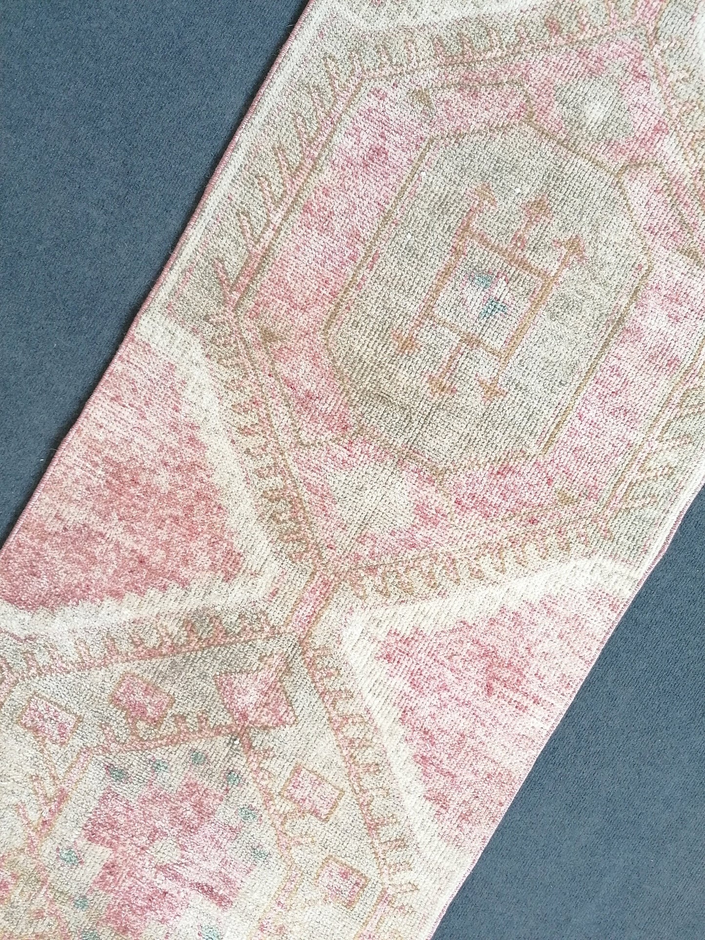 Vintage runner rug,oushak runner rug, 2’6x11,anatolian rug