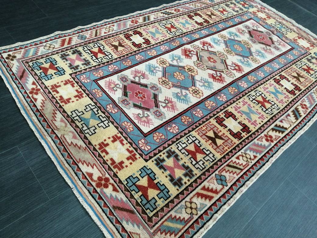 6.4 x 3.9 VINTAGE Rug Hand Made Runner Rug, Oushak Runner Rug, Rustic Rug, Bohemian Rug, Rug Runner, Turkish Rug, Farmhouse Rug