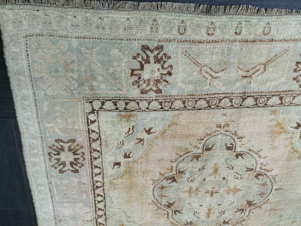 Muted Vintage Runner Rug 12.6 x 4.9 Muted Hallway Runner Rug Kitchen Runner Rug Muted Wool Runner Rug Muted Oushak Rug 12.6x4.9