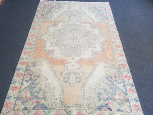 4.6 x 7 Muted rug,vintage rug,turkish oushak rug,rustic rug