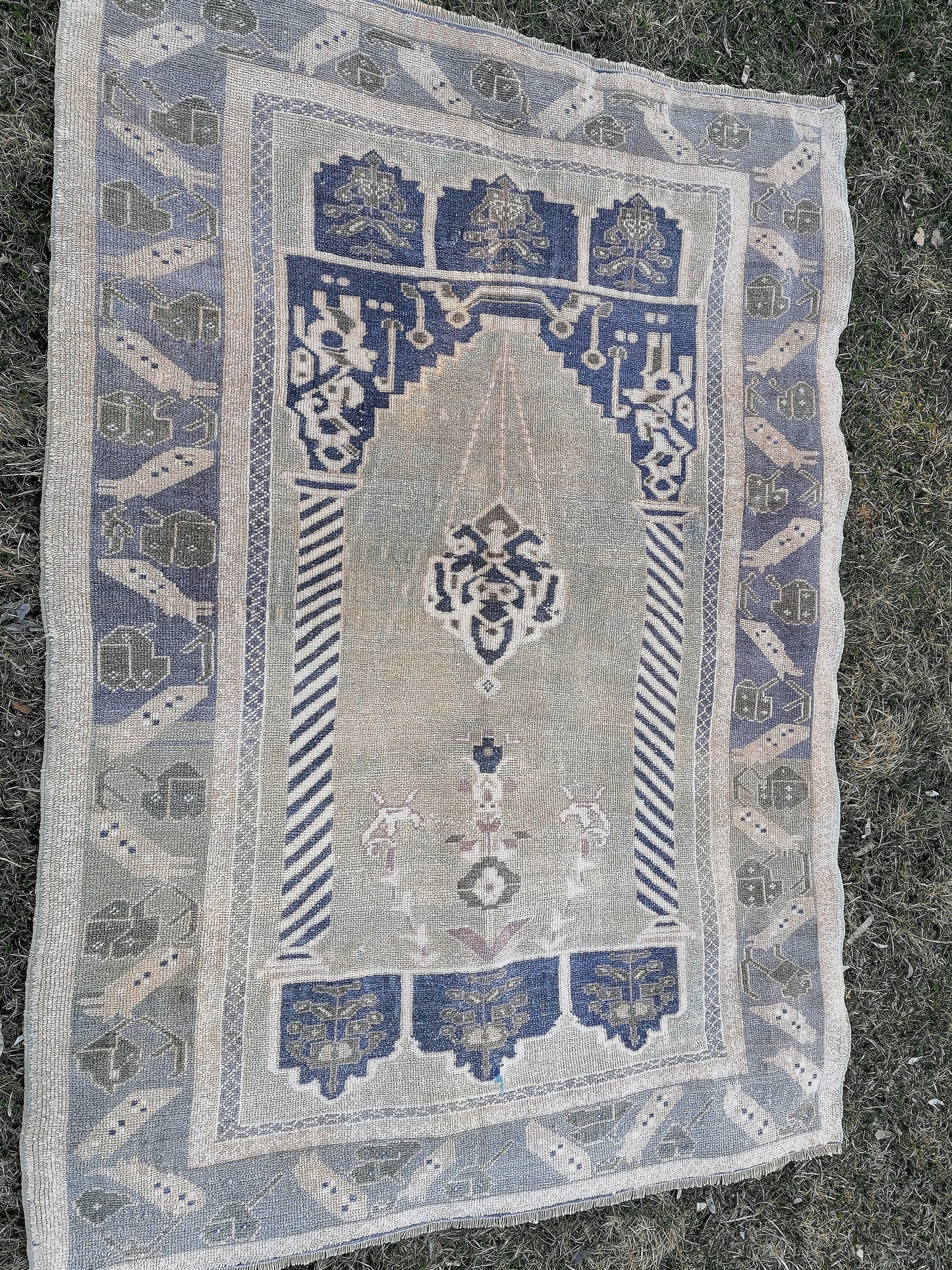 4'1x5'8 rug ,vintage green rug, rug, oushak turkish rug, kitchen rug, vintage anatolian unique hand made rug