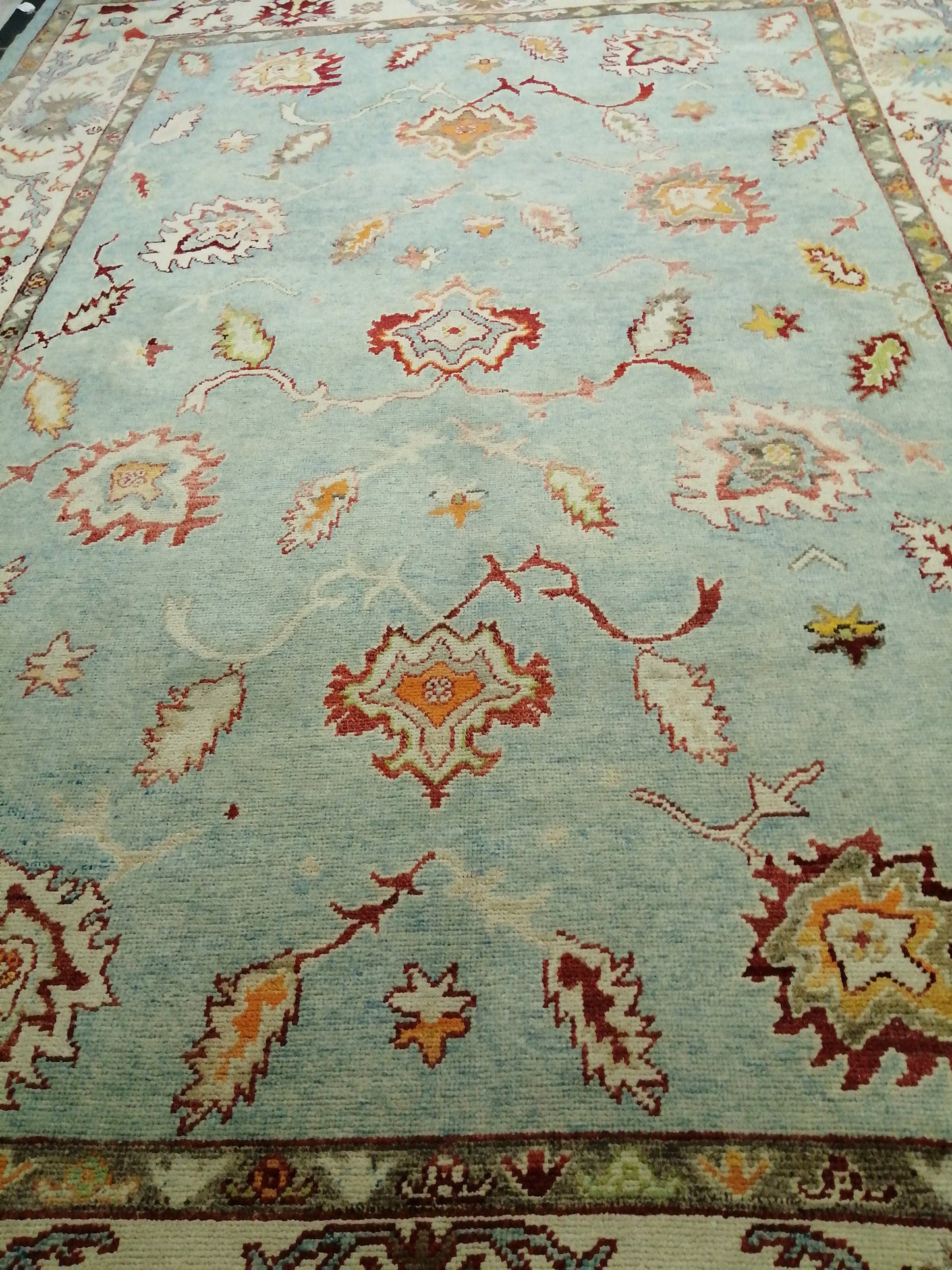 9.3 x 12.8 OUSHAK RUG, TURKISH Oushak Rug Vintage Oushak Rug, Rug, Wool Oushak Rug Hand Made Rugs, Made In Turkey Hand Knotted Rug 9x13 ft