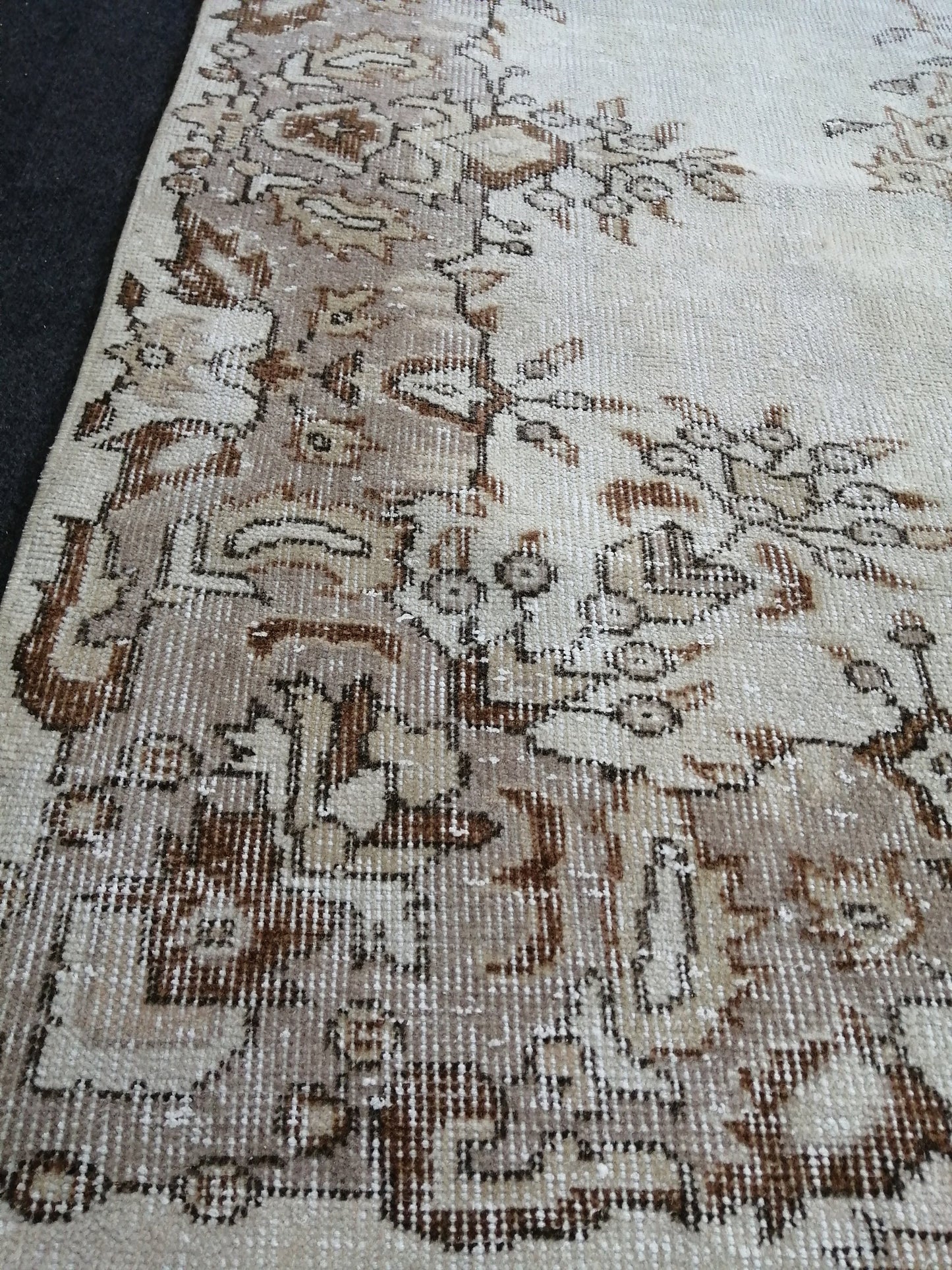 6.2 x 9.9 Vintage Rugs TURKISH HAND MADE Rugs Vintage Turkish Rugs Muted 6x10 Rug Neutral Turkish Oushak Rug Vintage Oushak Rug, Wool Rug