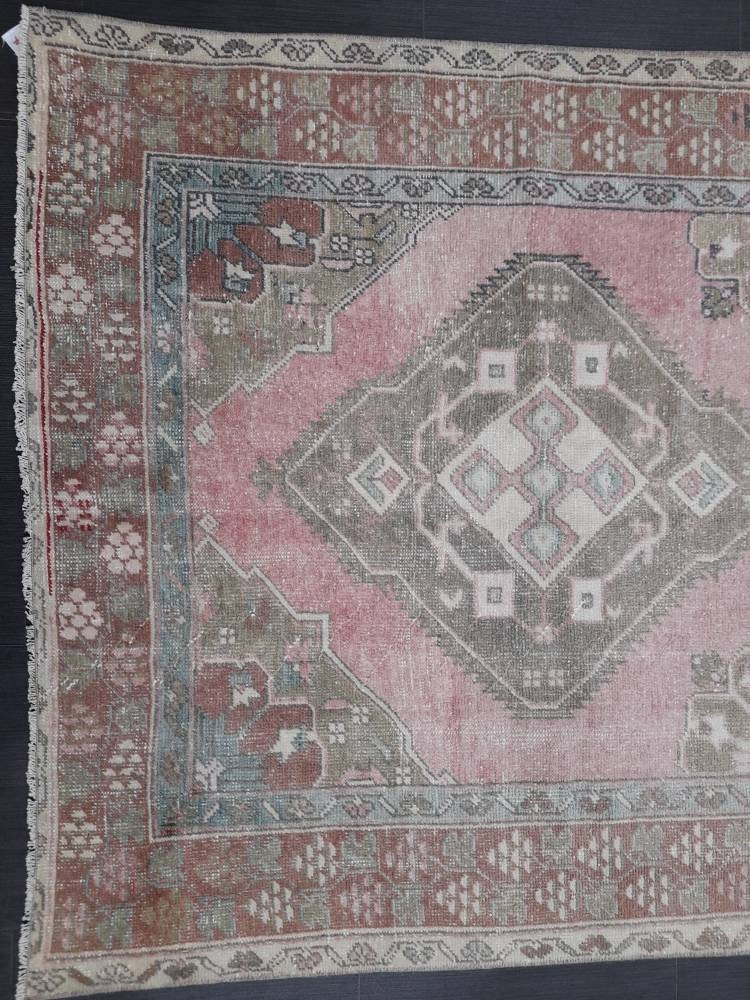 Muted Vintage Turkish Runner Rug 4.8 x 11 Orienta Runner Rug muted Vintage Runner Rug Hallway Runner Rug Kitchen Runner Rug Wool Runner Rug