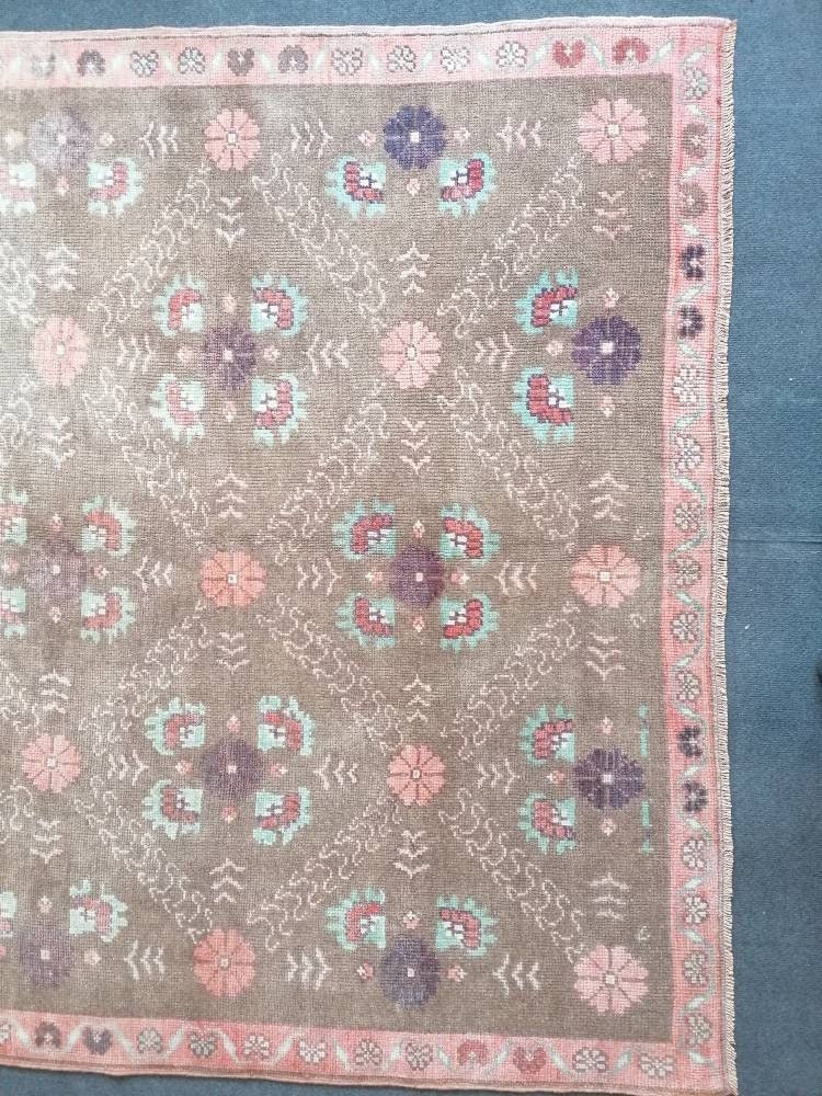 5'4x9 large wool rug, oushak hand made rug, bohemian rug, living room rug