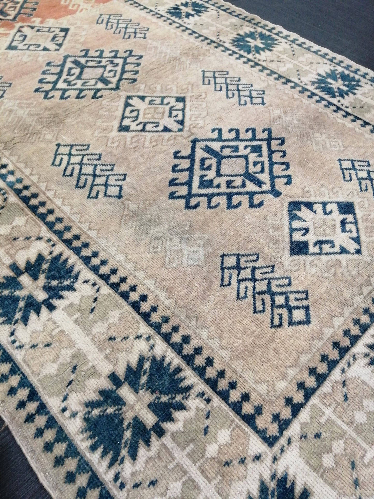 4.6 X 7.2 OUSHAK RUG TURKISH Oushak Rug Vintage Oushak Runner Rug Vintage Runner Rug Wool Oushak Rug Hand Made Rugs Vintage Turkish Rug