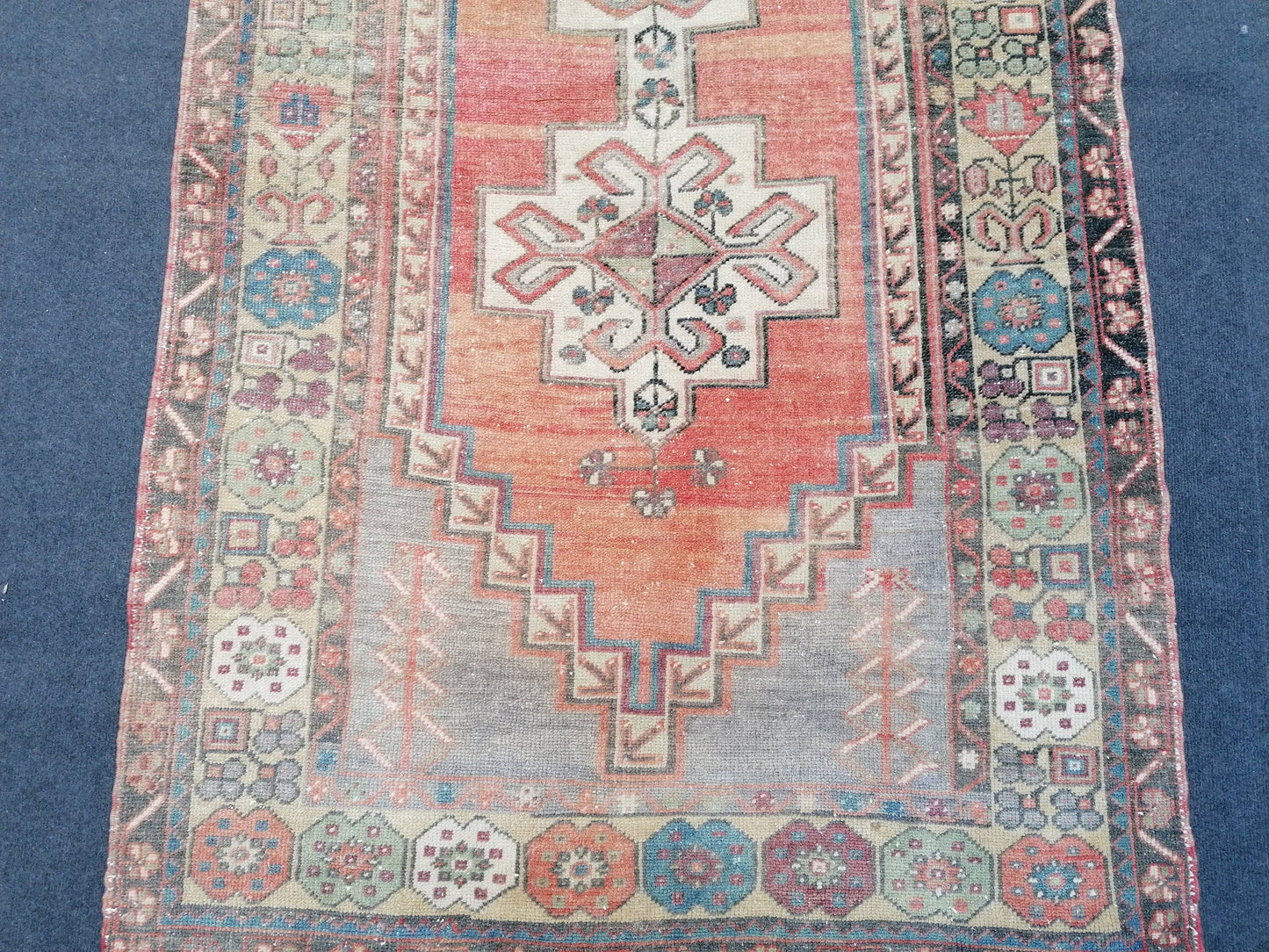 Vintage turkish rug,oushak vintage rug,3.7x6.7 kitchen rug, vintage anatolian rug,unique hand made bohemian