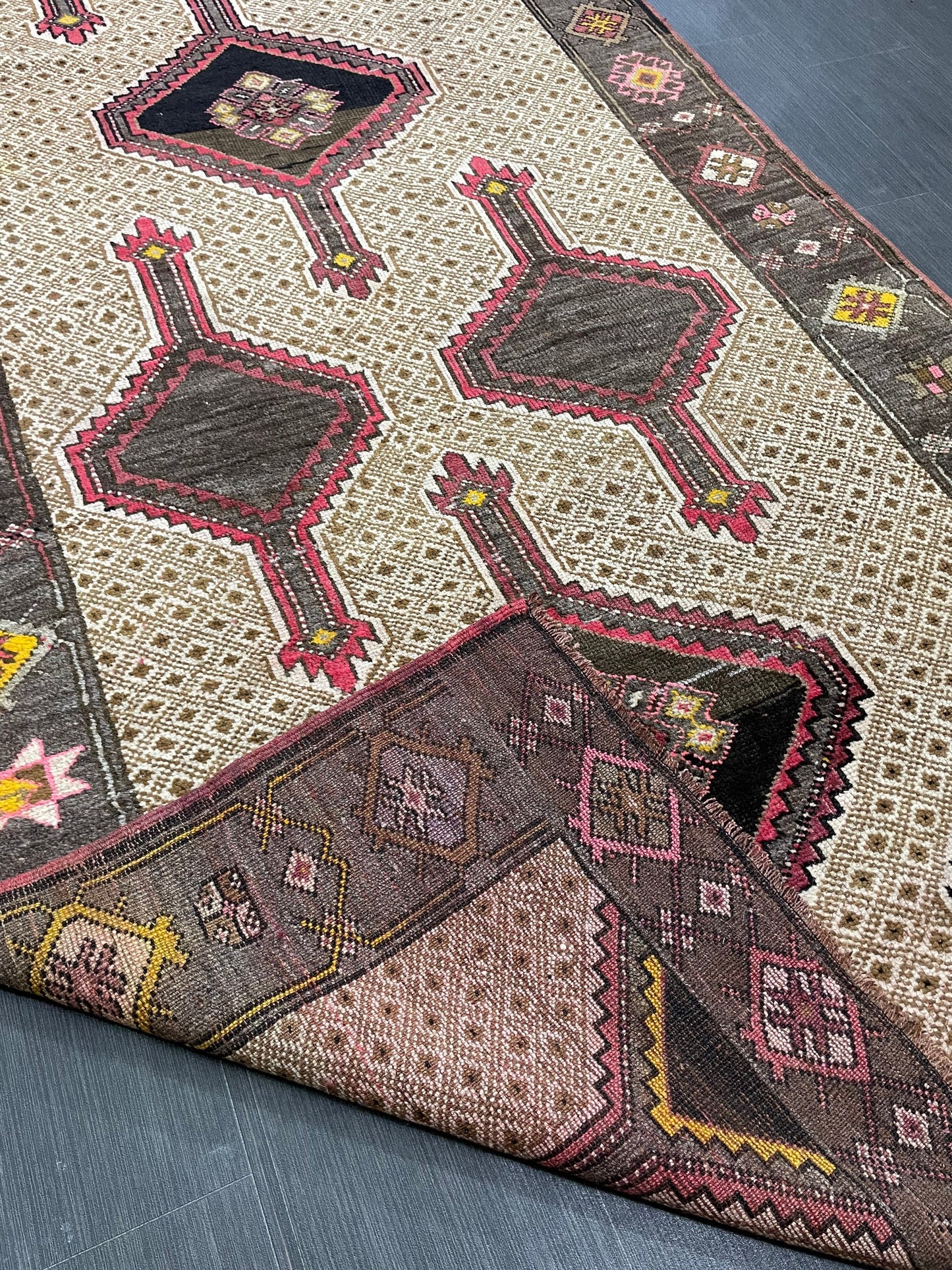 High Wool Pile Runner Rug 5 x 13.7 Turkish Runner Rug Large Vintage Runner Rug Hallway Runner Rug Muted Runner Rug Wool Oushak Runner Kars