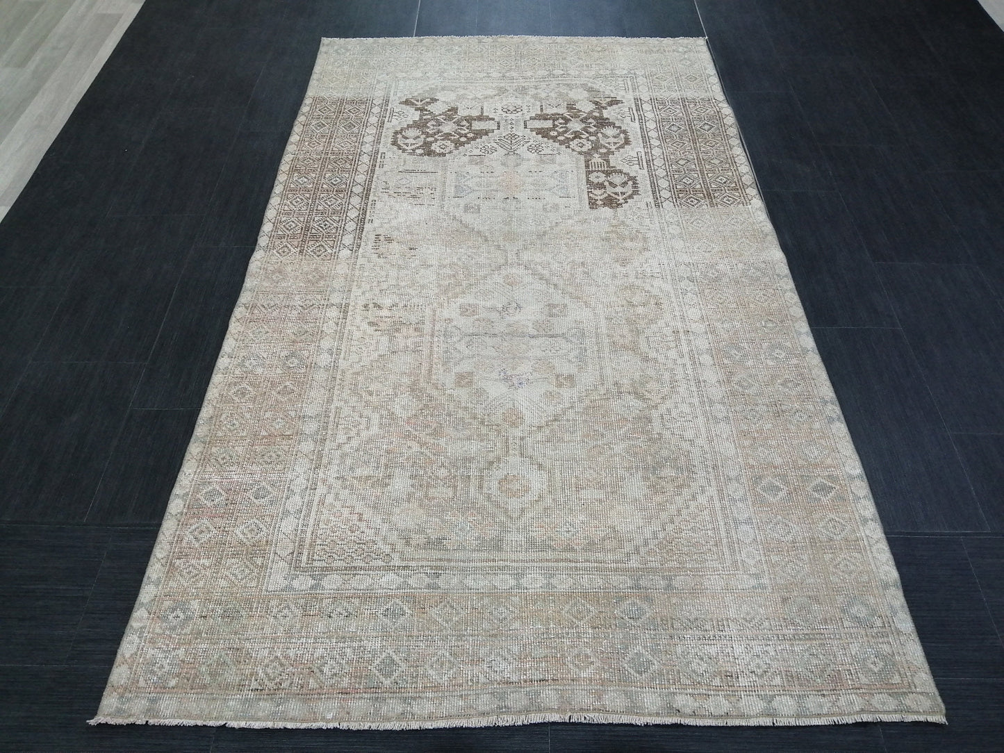 4x7 Muted Rugs, Hand Made Rug, Neutral Oushak Rug, Rustic Rug, Neutral Rug, Turkish Rug, Farmhouse Rug, Vintage Rug