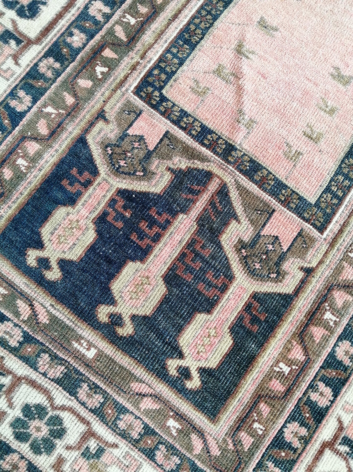 5 x 3.4 OUSHAK RUG TURKISH Oushak Rugs Vintage Oushak Runner Rug Vintage Runner Rug Wool Oushak Rug Hand Made Rugs Vintage Turkish Rug