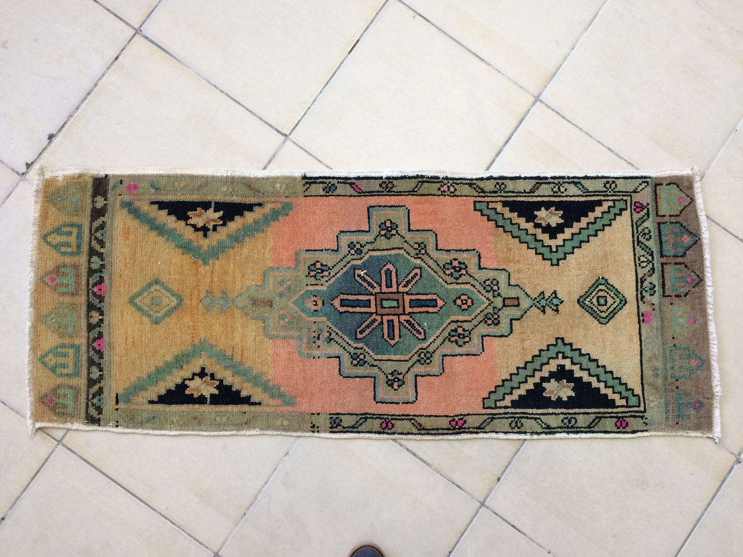 OUSHAK RUG TURKISH Oushak Rug Vintage Oushak Runner Rug Vintage Runner Rug Wool Oushak Rug Hand Made Rugs Vintage Turkish Rug